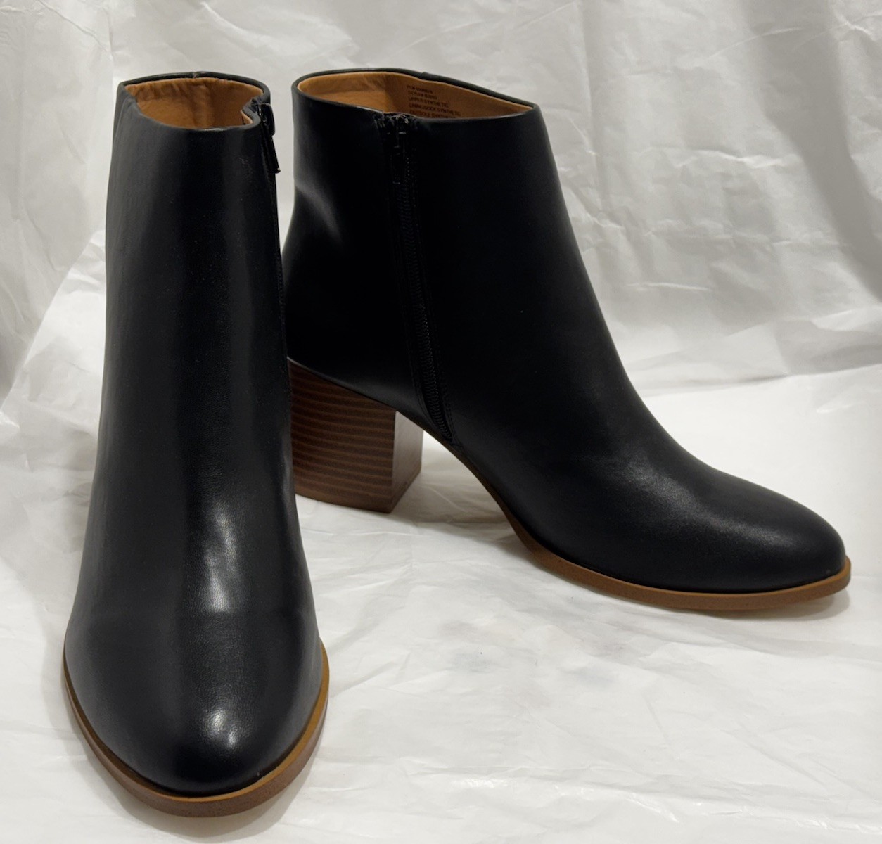 J.CREW $188 Women’s BLACK Faux-Leather Heeled Going Out Zipper Ankle Boots 10 M