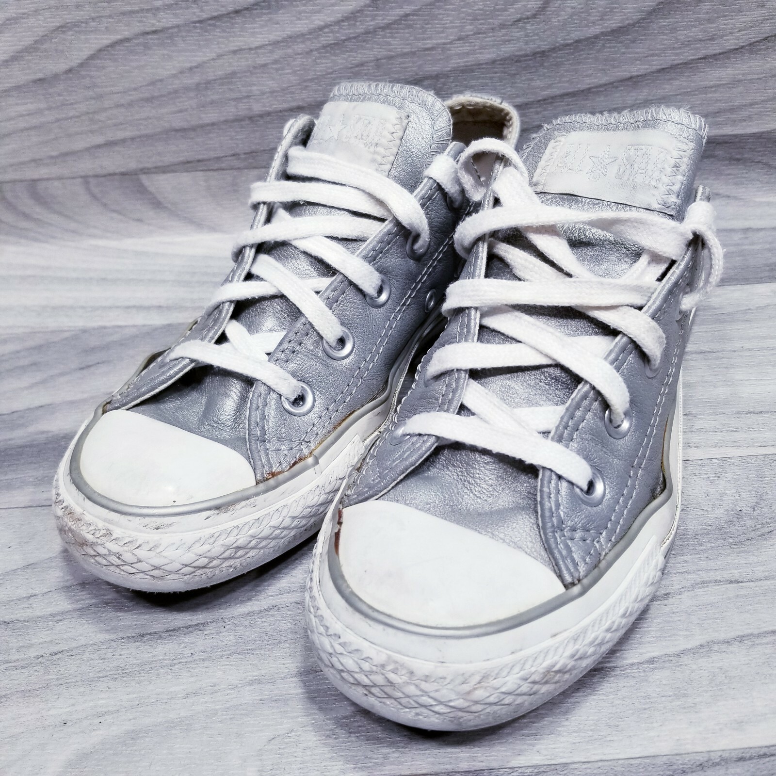 Converse All Star Unisex Silver Gray Sneakers Chuck Taylor Womens 6 Mens 4