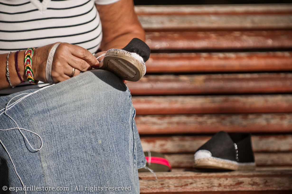 Black Espadrilles sewn in jute- Hand Stitched in Spain – Men and Women sizes