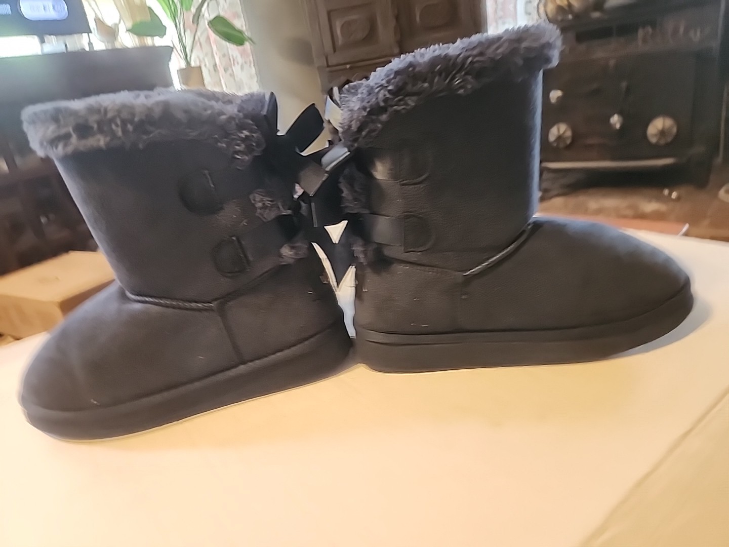 UGG Australia Bailey Bow II Womens 7 Shearling Boots Blue Winter Snow 1002954
