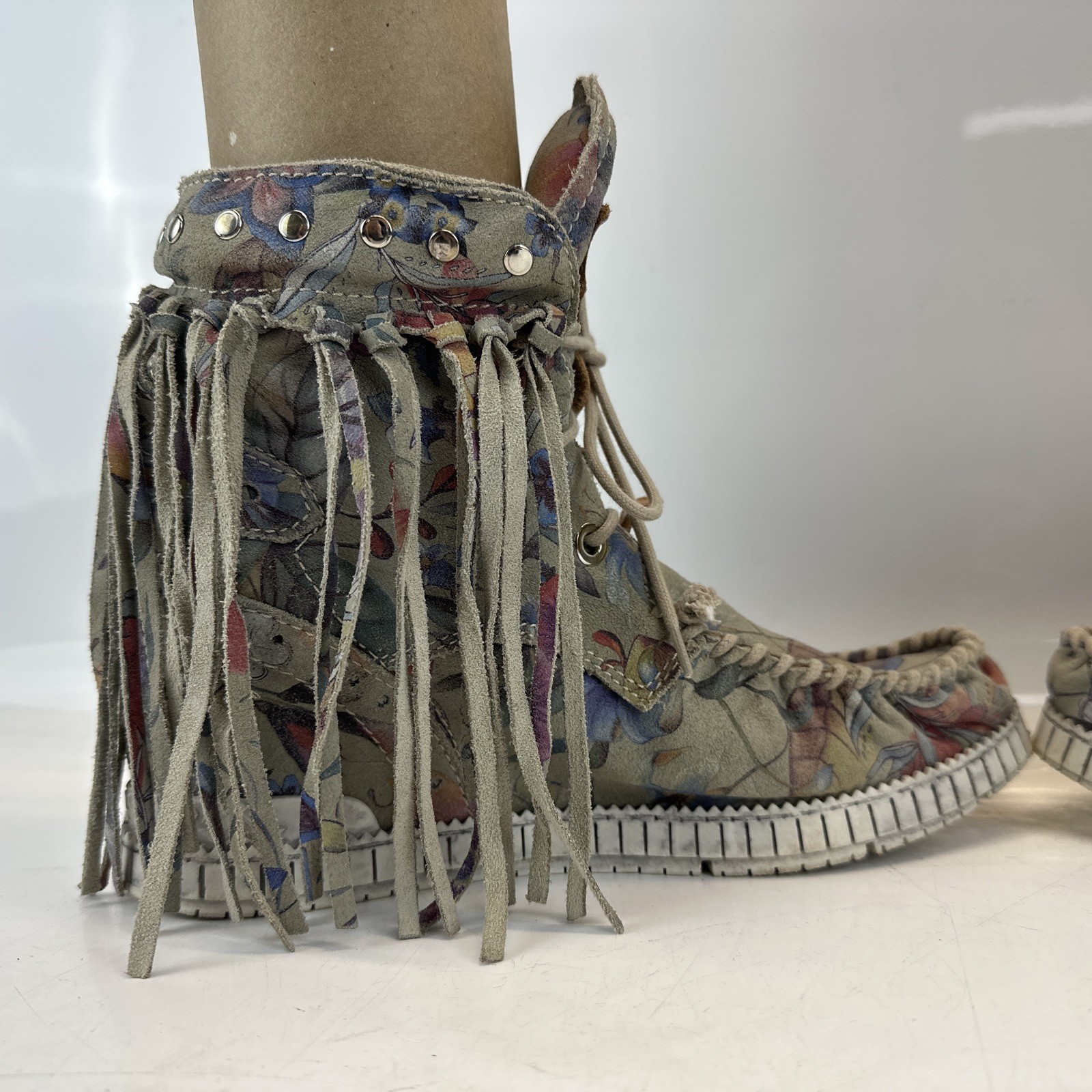 El Vaquero Roseland Moccasin Boot Women’s EU 39 US 8 Italy Made Suede Boho