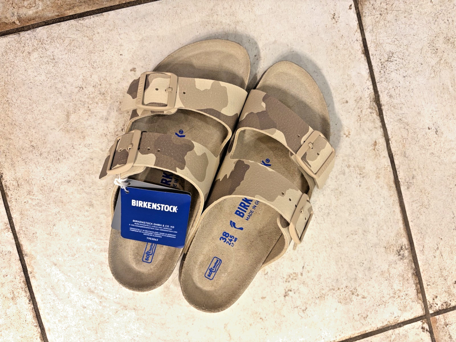 Birkenstock Arizona Soft Footbed Desert Soil Camo Gray Taupe EU 38 US 7 NEW