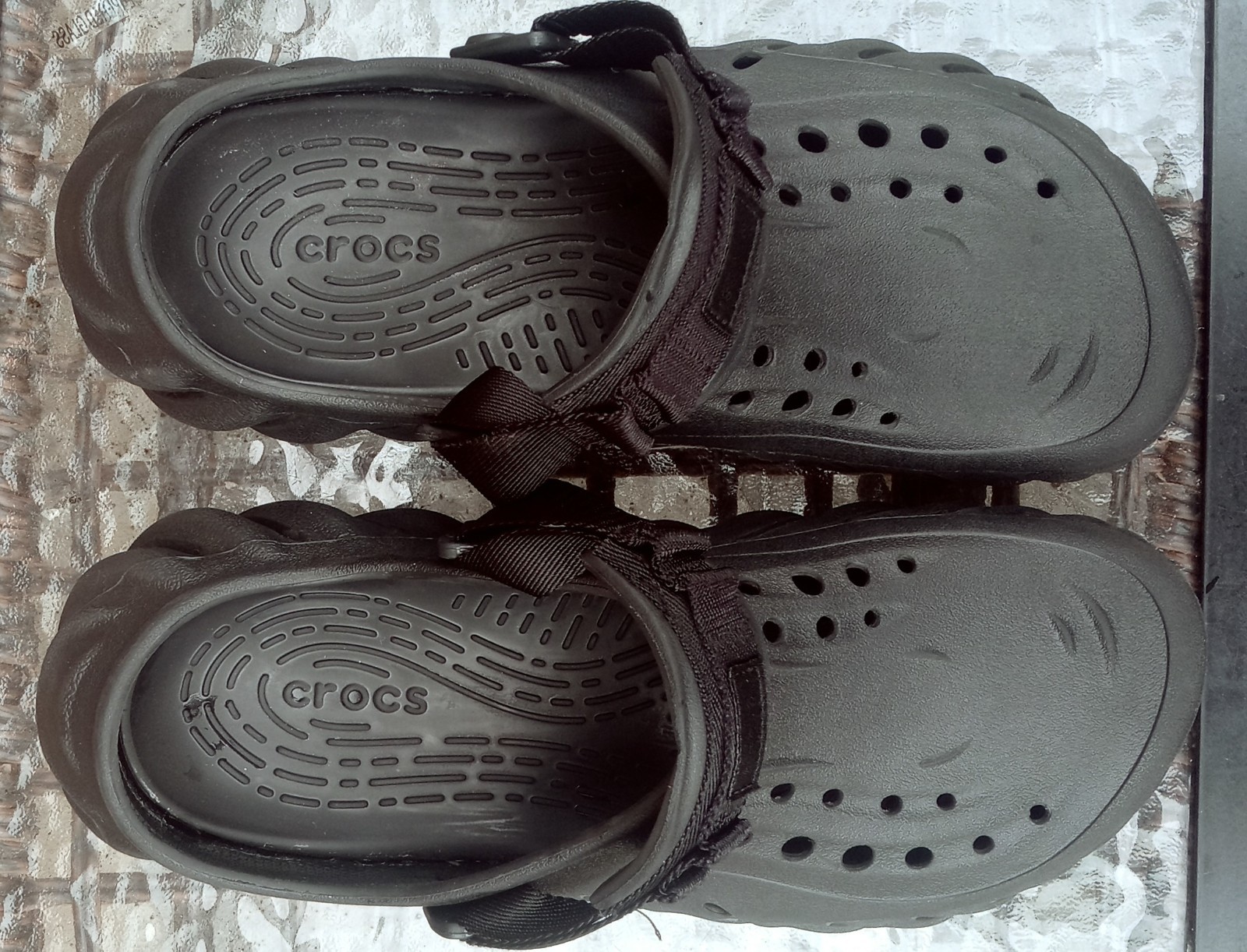 Crocs Echo Clog Unisex Black Men’s Sz 9 Women’s Sz 11 Adjustable Turbo Strap