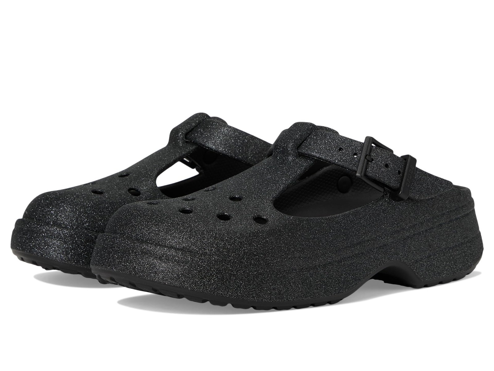 Crocs Unisex-Adult Classic Mary Jane Clogs, Mary Janes for Women Black Glitter