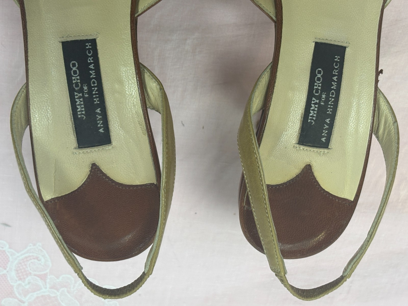 Jimmy Choo for Anya Hindmarch-Women-Beige/Brown heel Shoesd.Us Sz-6/Eur-36,5.Ita