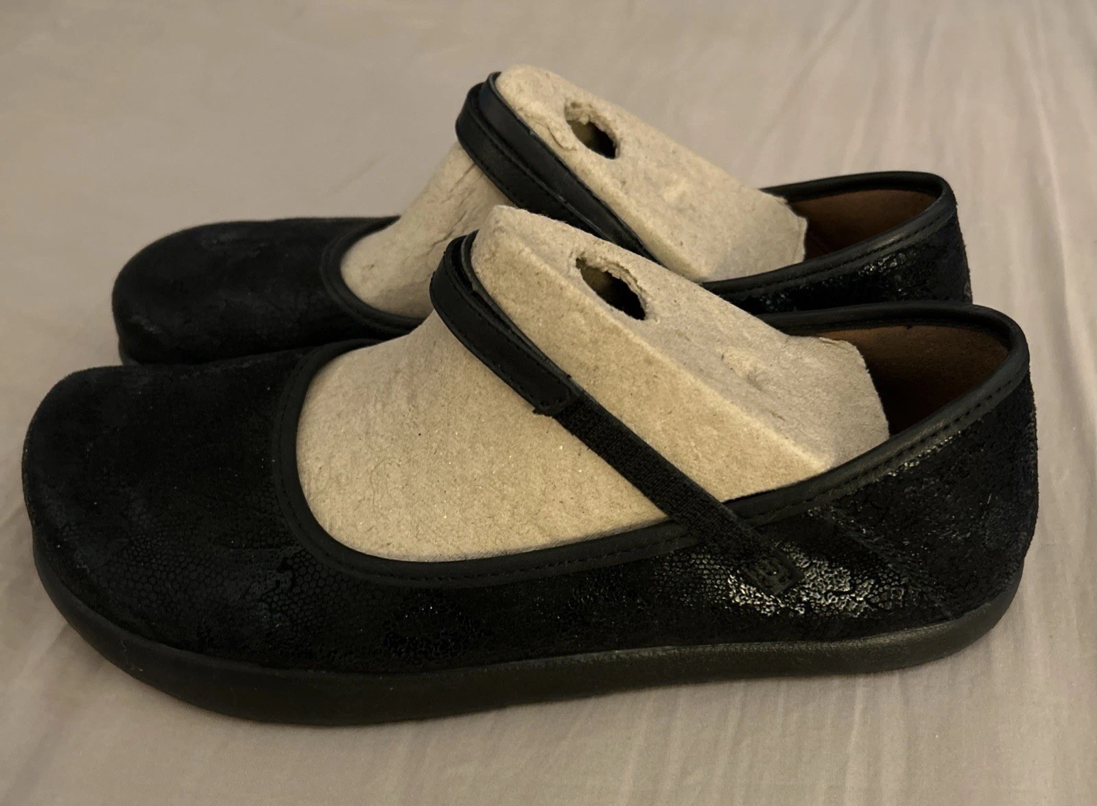 Ladies Kalso Earth Shoe Solar 3 Mary Jane Black Textured Leather US 7.5 B Adj