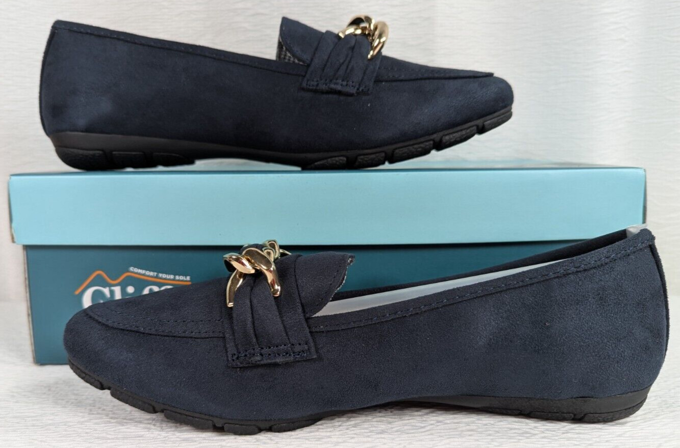 Cliffs by White Mountain – Gainful – Loafer / Flat – Navy Suedette – Size: 6W