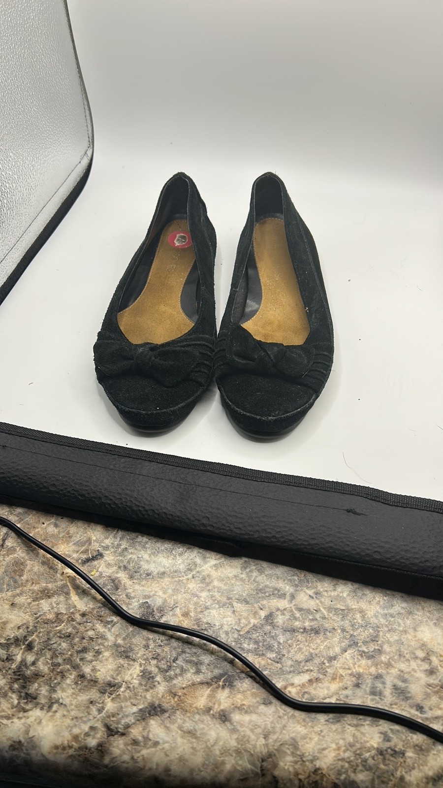 Aerosoles Women’s Black Suede Bow Detail Ballet Flats Size 8