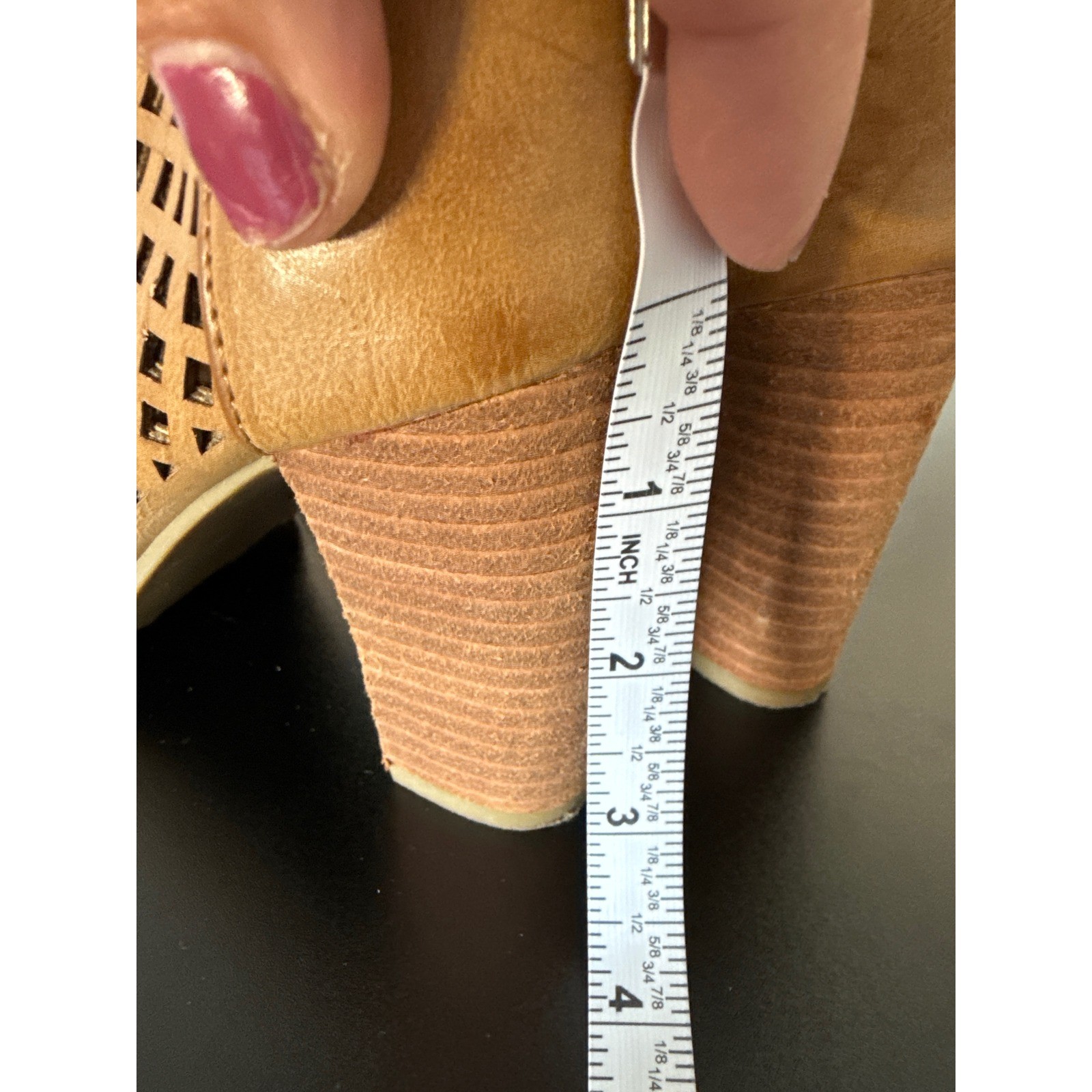 Report Women’s Ronda Open Toe Booties Brown Leather Size 9 Spring Summer Fall
