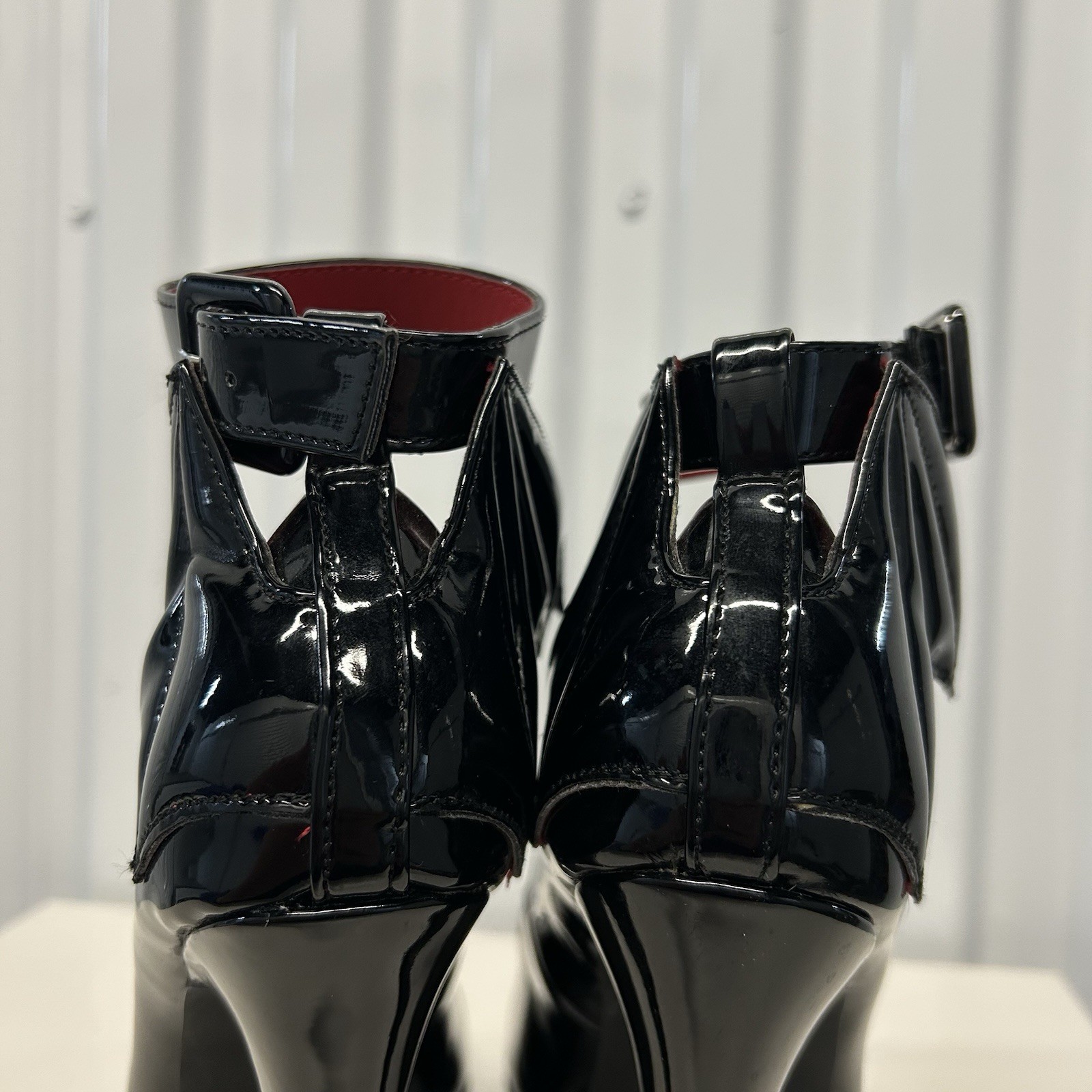 Killstar Cemetery Lane Black Bat Wing High Heels Faux Leather Women’s US Sz 5