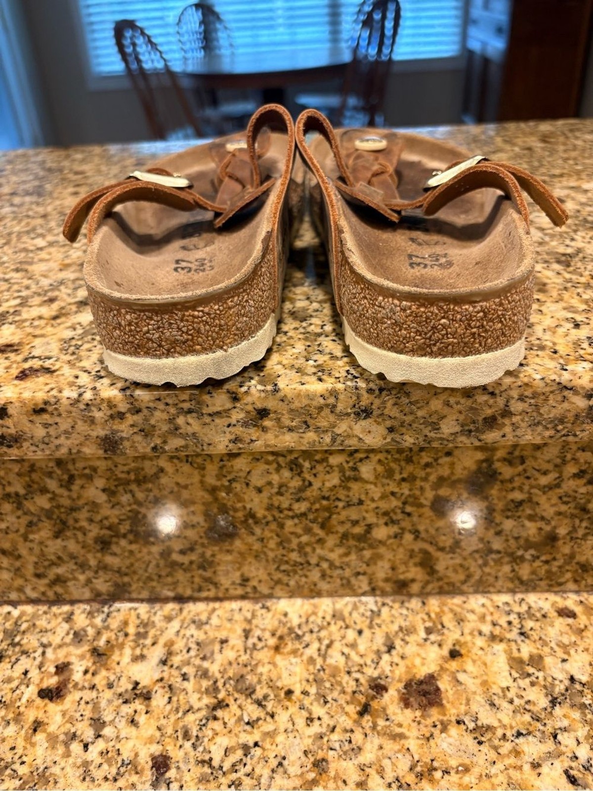 Birkenstock Gizeh Braided Leather Thong Sandals Brown EU 37 US 6-6.5