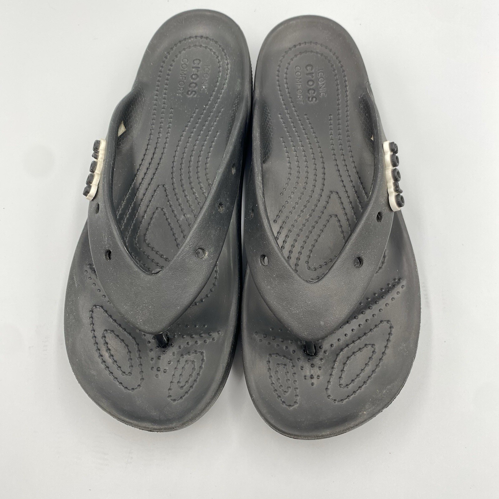 Crocs Classic Platform Flip Flop Sandals Women 11 Iconic Comfort Black Chunky