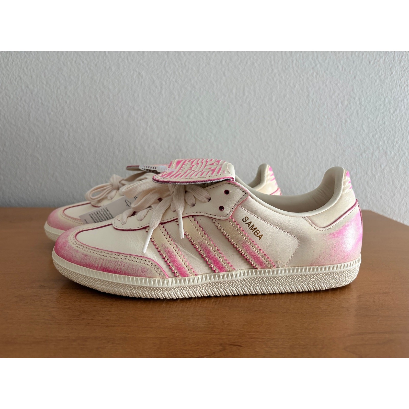 Adidas Samba LT Distressed Pack Cream/Shock Pink Womens 8 JR5998