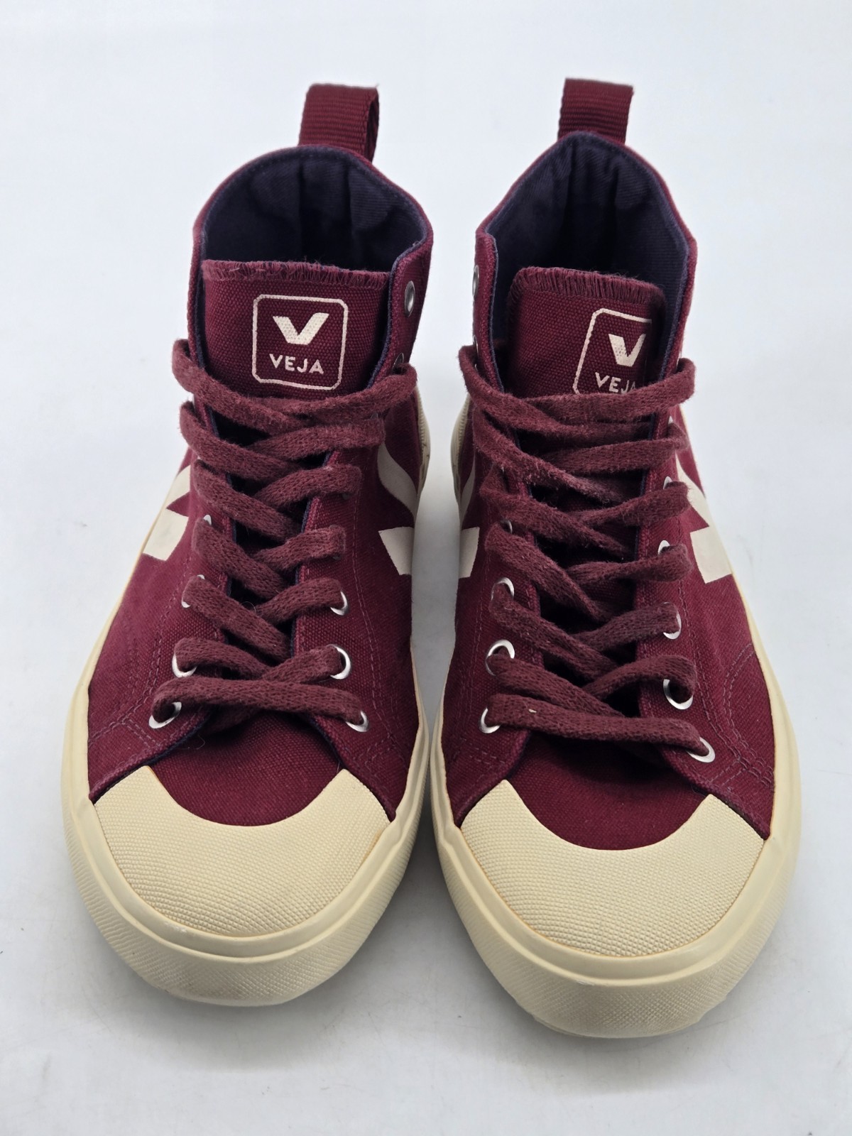 Veja Nova High Top Canvas Trainers Amarante Burgundy Shoes Anthropologie Sz 7
