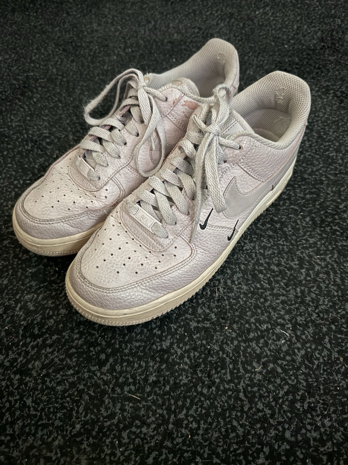 Nike Air Force 1 sneakers in pink & white, size US 9 slight wear and tear