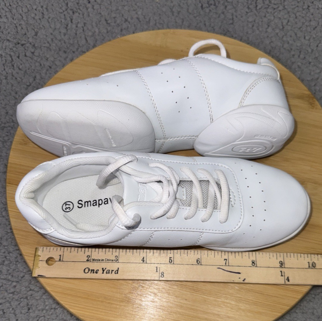 Smapavic Cheer Shoes Womens 6.5 White Lightweight Athletic Dance Training Sneake