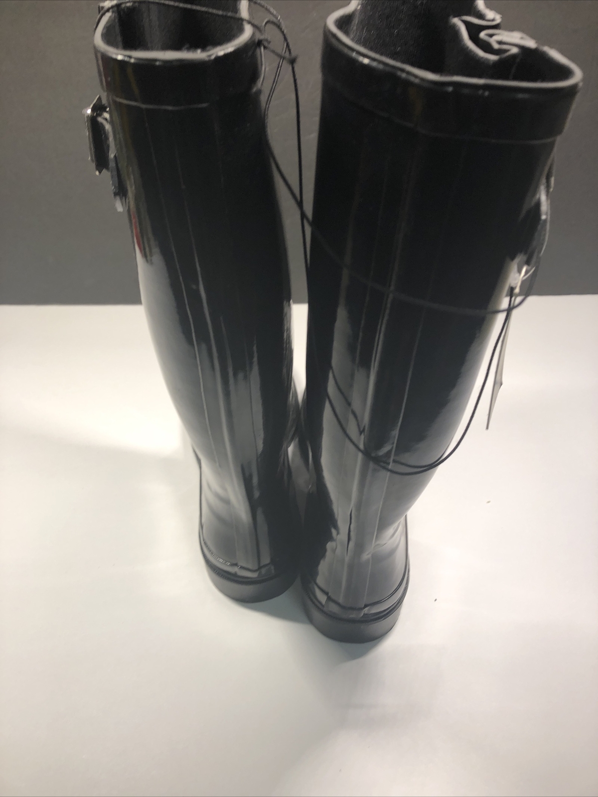 Via Rosa Women’s Basic Rain Boot with buckle calf Black Size 7 NWT