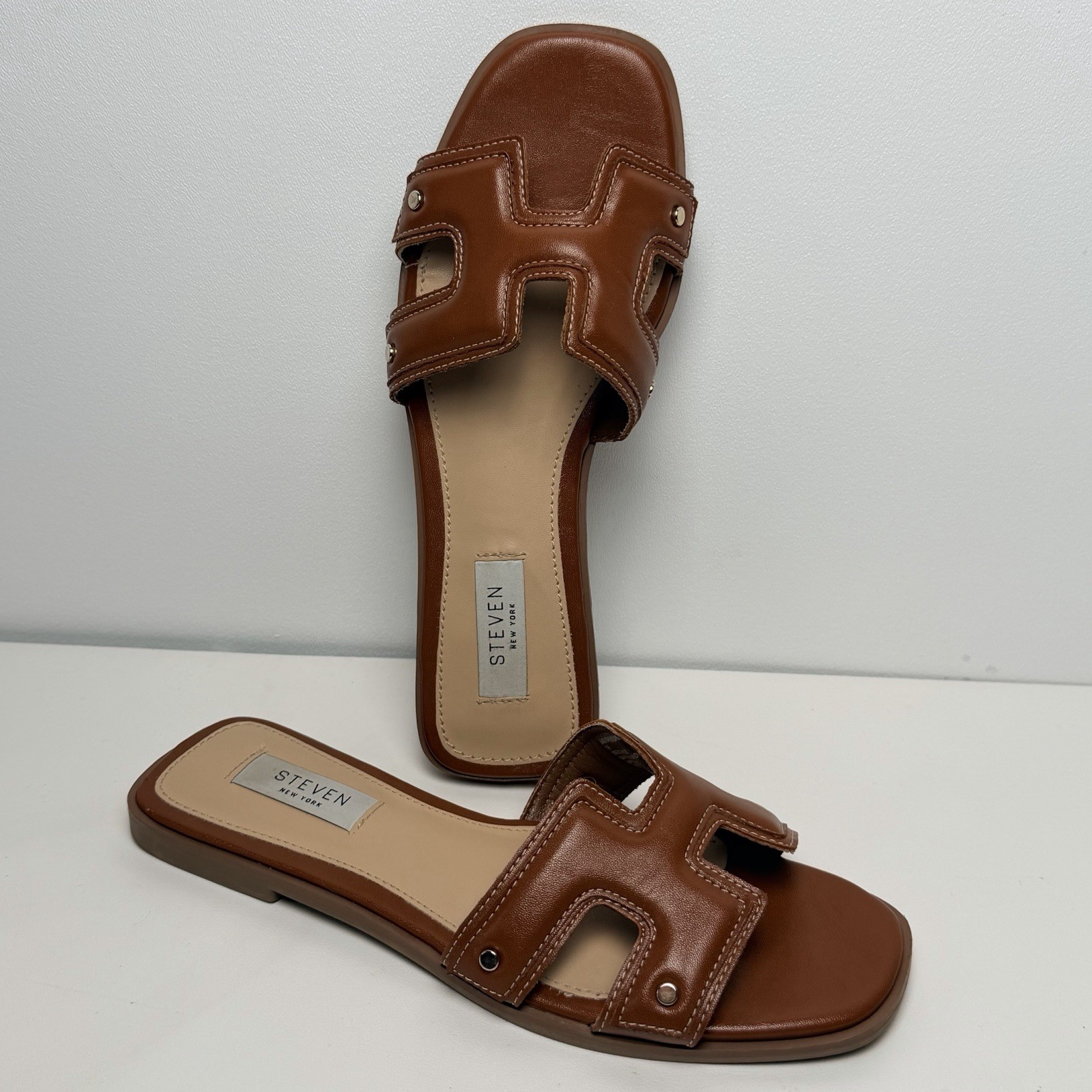 Steven New York Harlien Slide Sandal Open Toe Women’s Brown Size US 7M Comfy