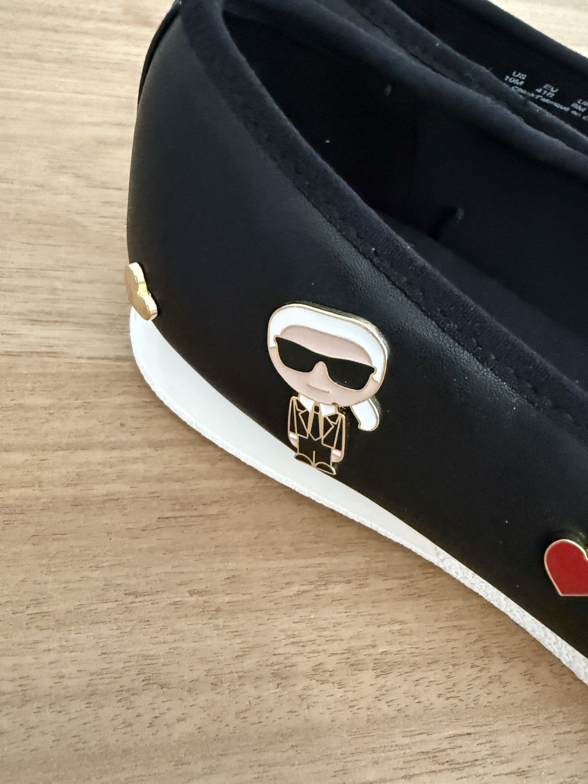 Karl Lagerfeld Paris Flats Black Choupette Charm Ballet Shoes Womens 10