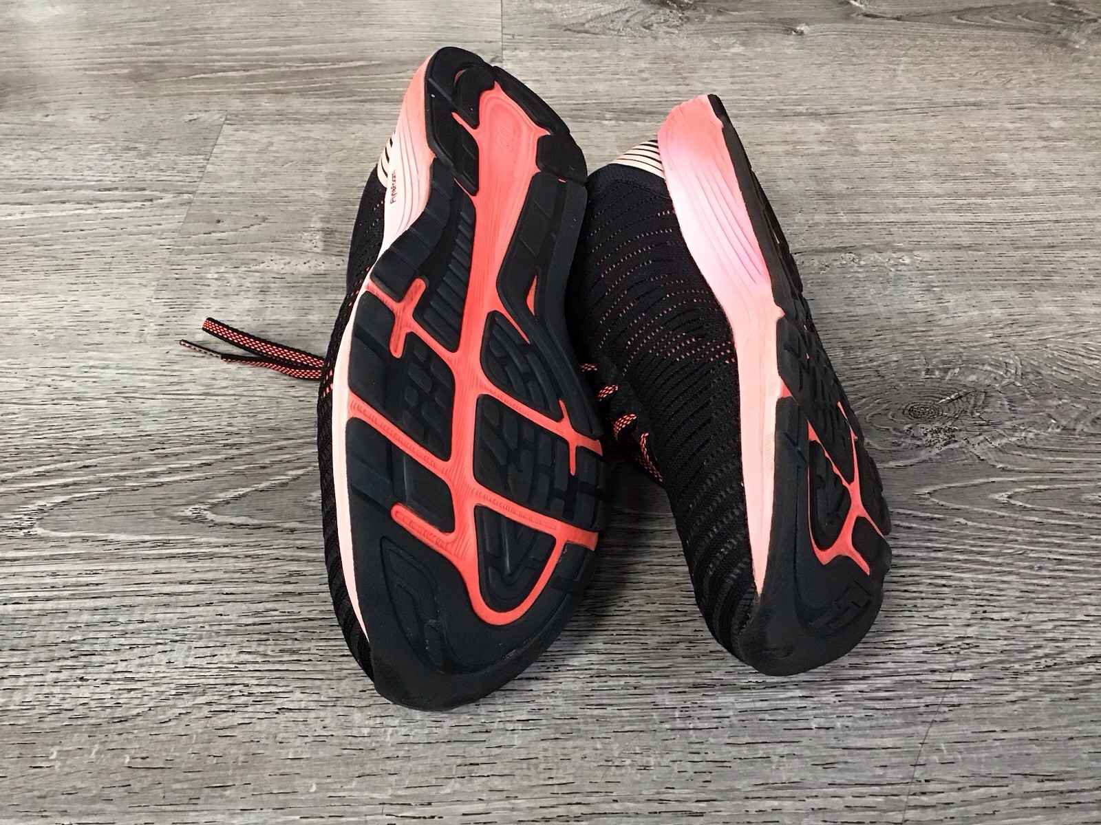 ASICS DynaFlyte 3 Womens Size 8 Flash Black Coral Athletic Sneakers 1012A002