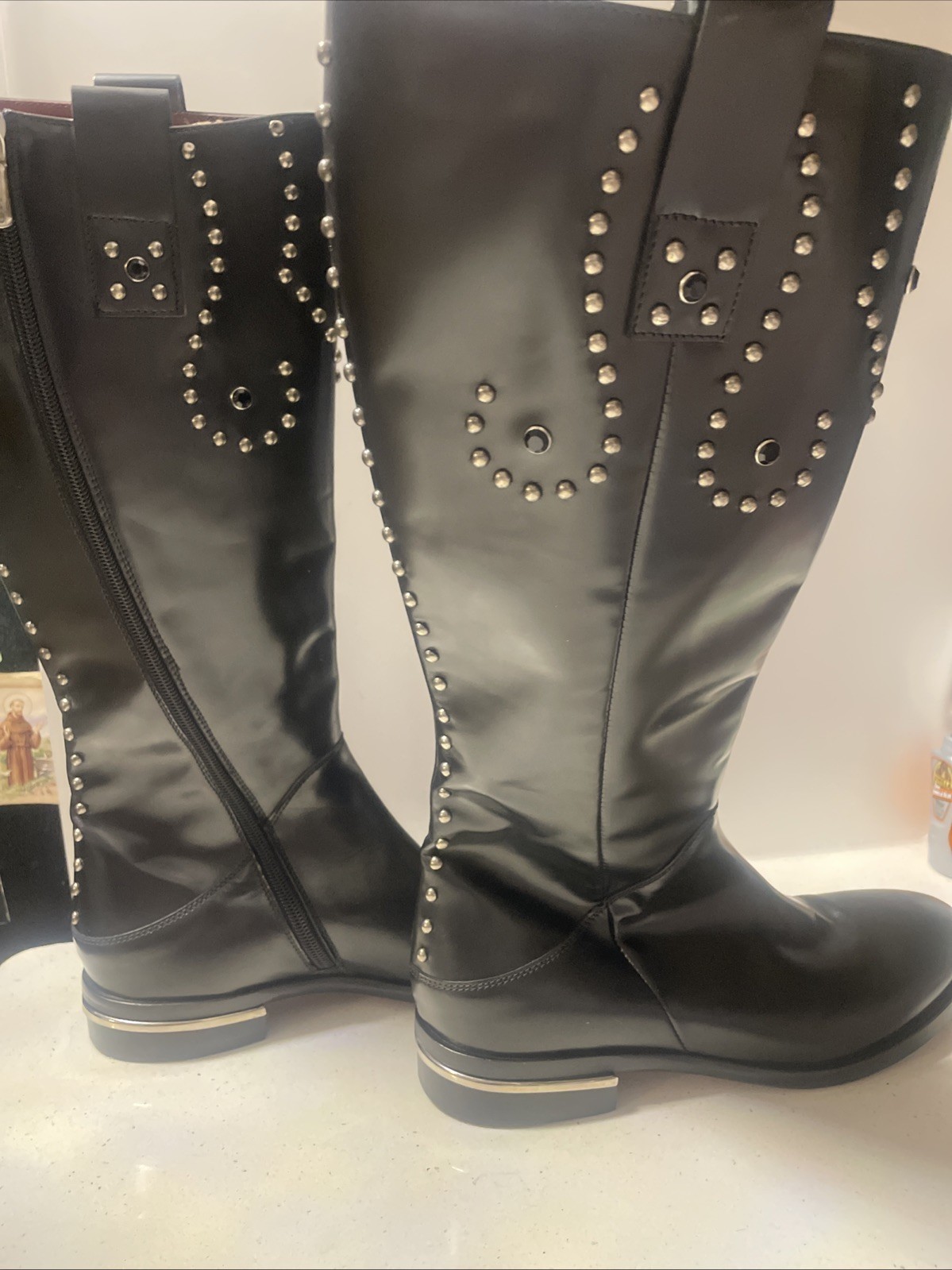 Corvari Made In Italy Zip Black Leather Size 36 Women’s Riding Boots
