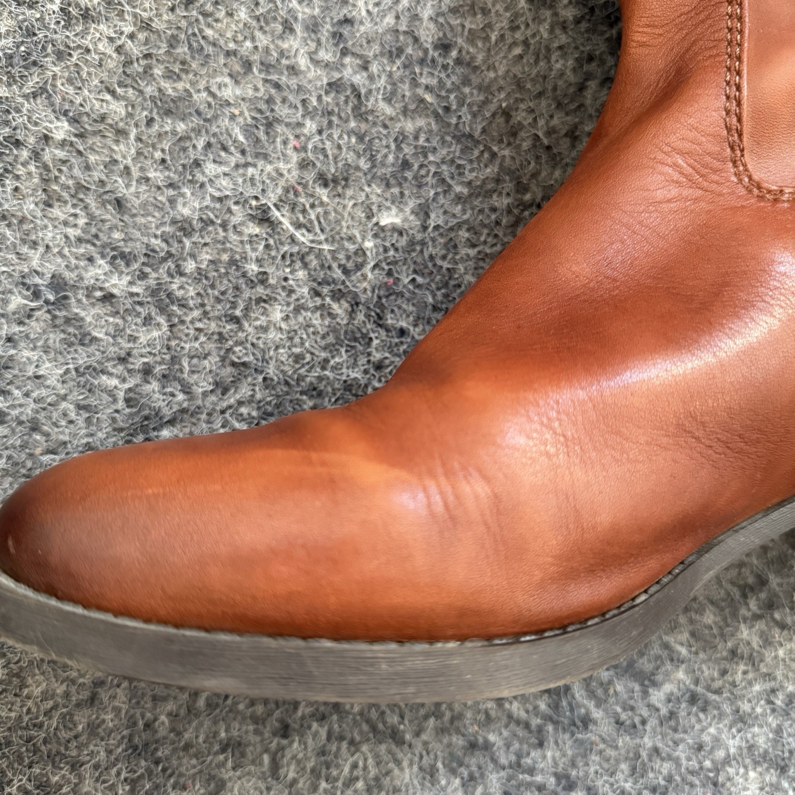 I.N.C. International Concepts Fawne Leather Tall Riding Boots Cognac Brown Sz 11