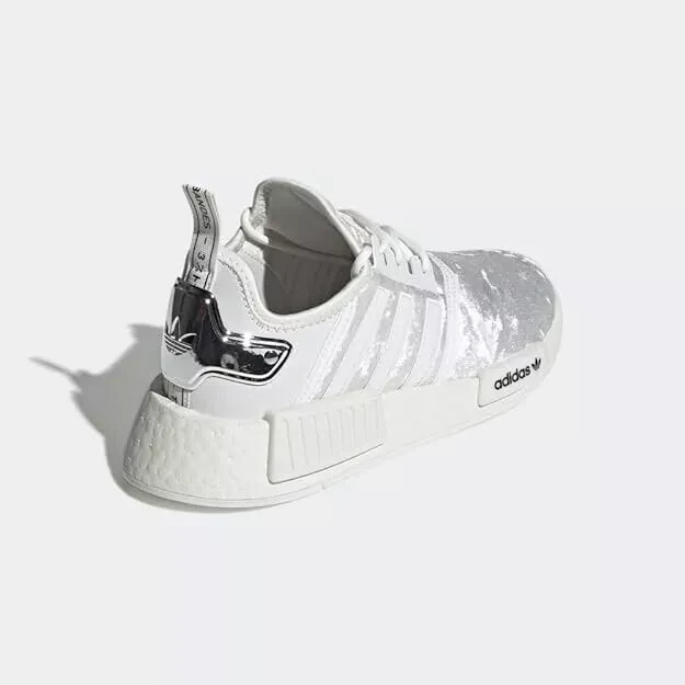 Adidas NMD_R1 Crystal White Silver Sneakers Retro GW5681 Womens Size