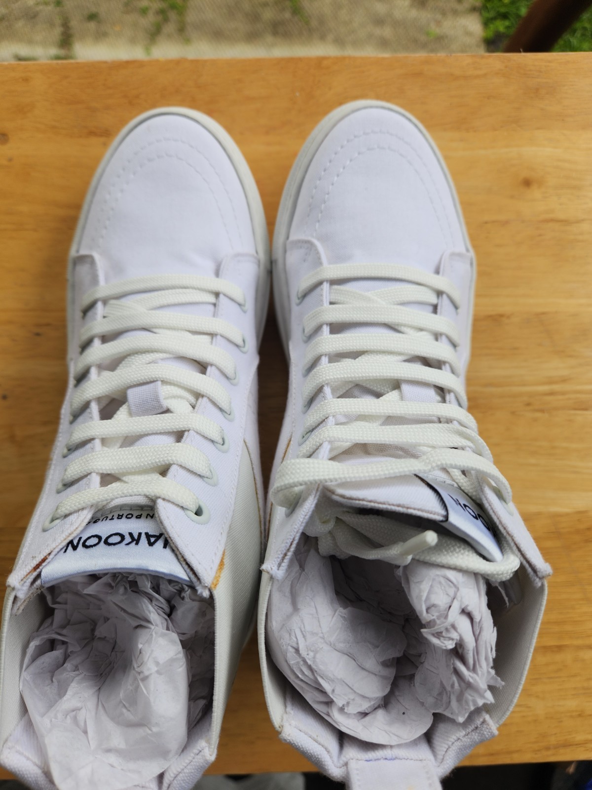 NEW! THAKOON 38/8 White Pull-On High Top Designer Sneakers Athletic Casual Shoes