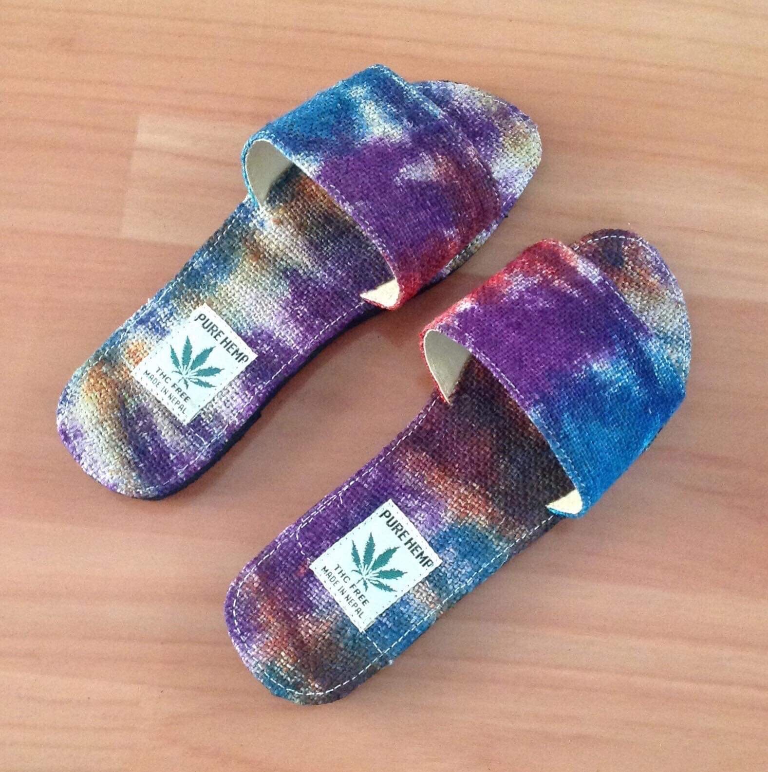 Tie Dye Hemp Slippers