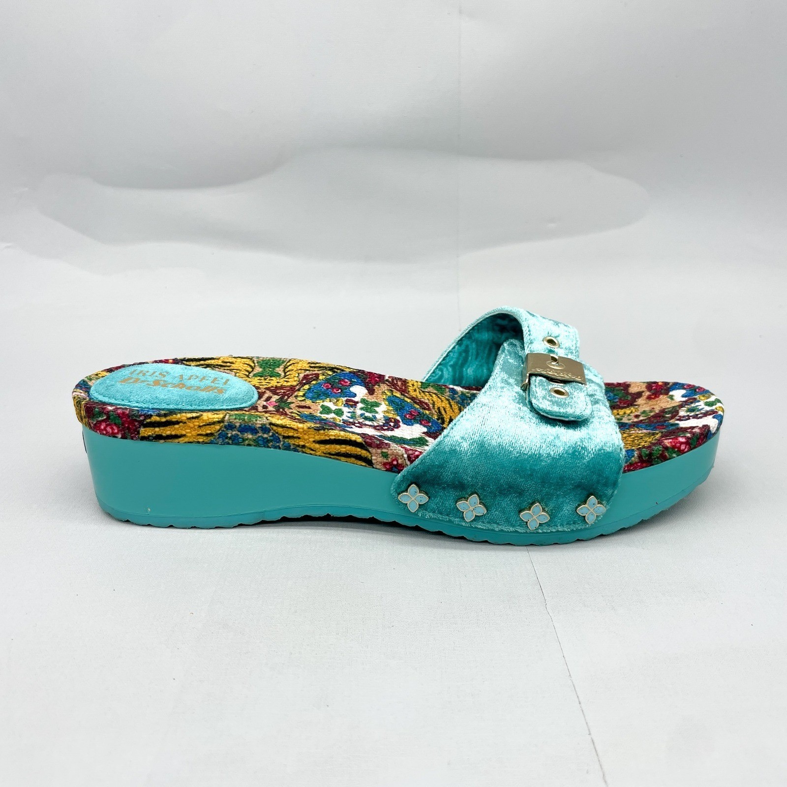 Dr. Scholls Iris Apfel Original Too Womens 7 Slide Sandals Tiger Velvet Platform