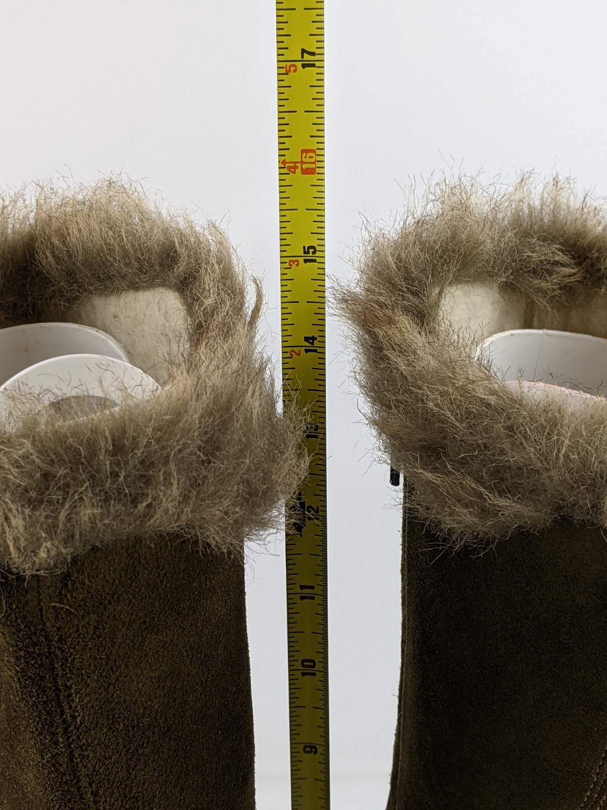 Rieker Faux Fur Lined Olive Side Zip Boots Size 39 US Size 8.5 Winter Fall