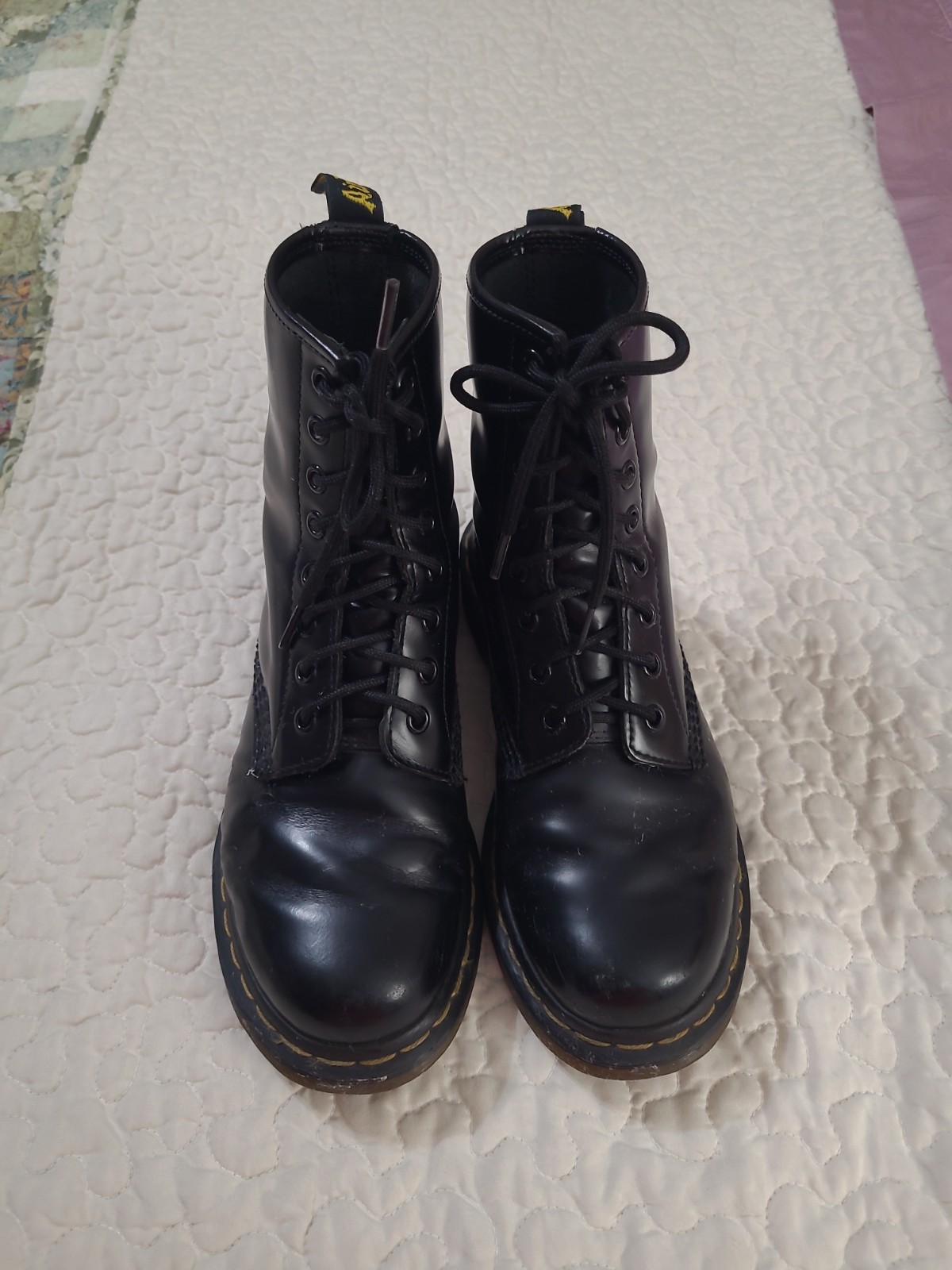 Dr. Martens 1460 Women’s Black Leather Lace-Up Combat Ankle Boots US 7 EUC