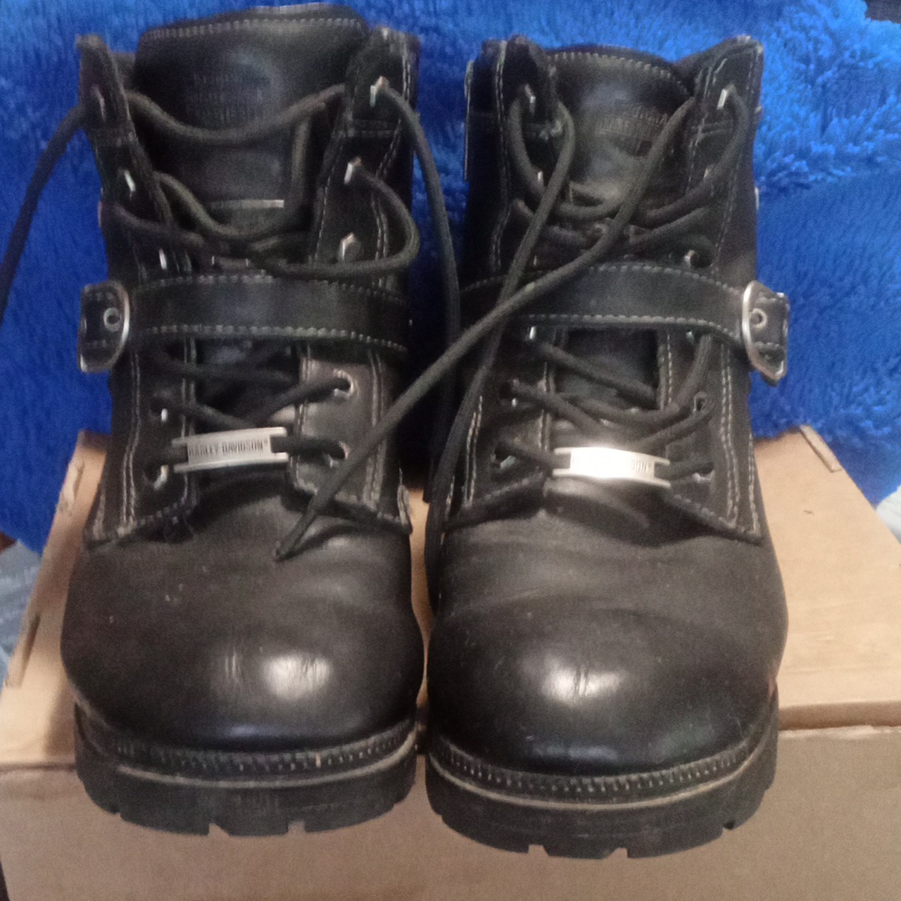 Women’s Harley-Davidson Black Leather Boots Size 11 (Well Loved)