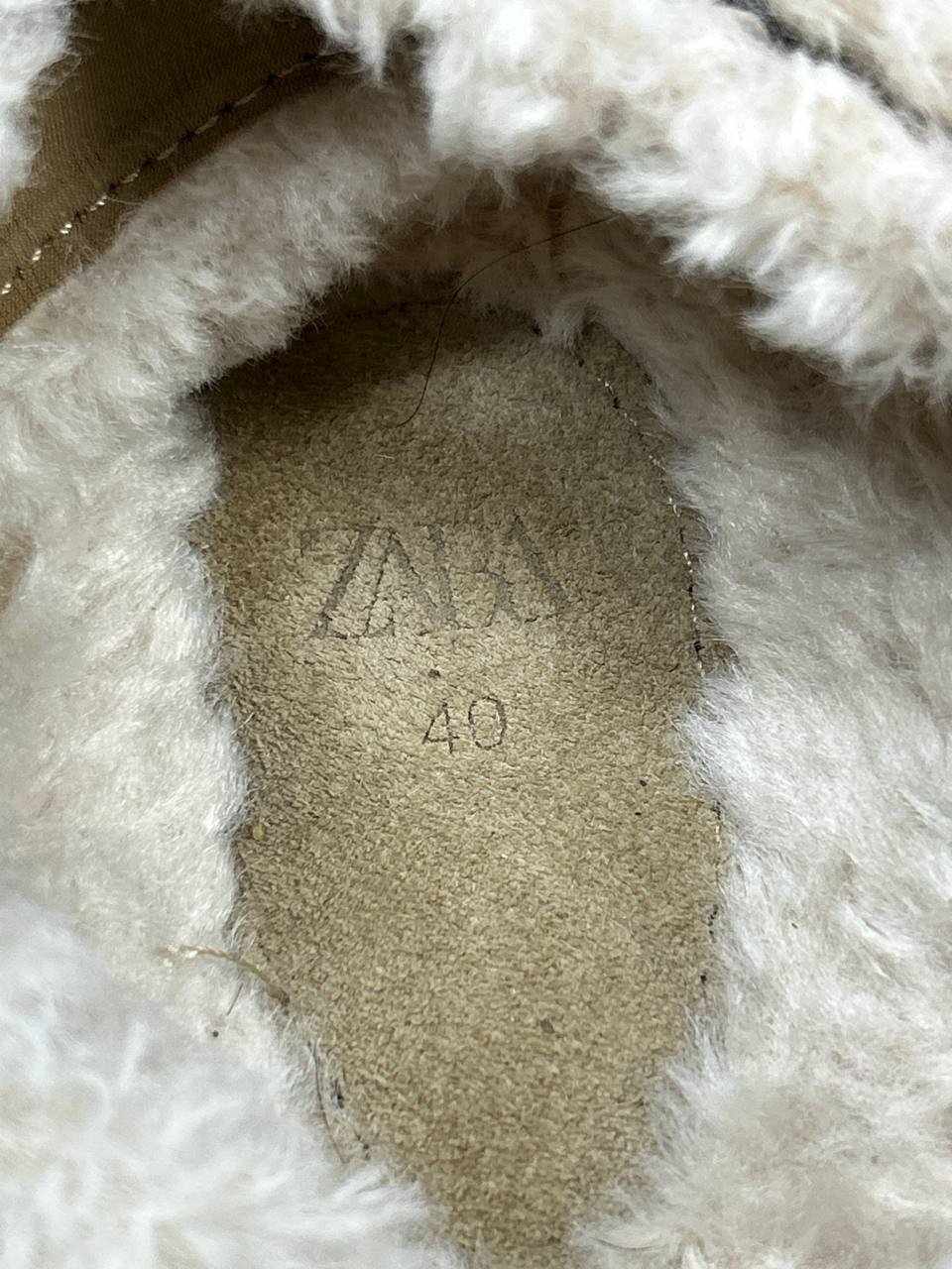 Zara Sandals Womens Size 40 Eu 9.5 Us Faux Fur Trim Beige Adjustable Buckles