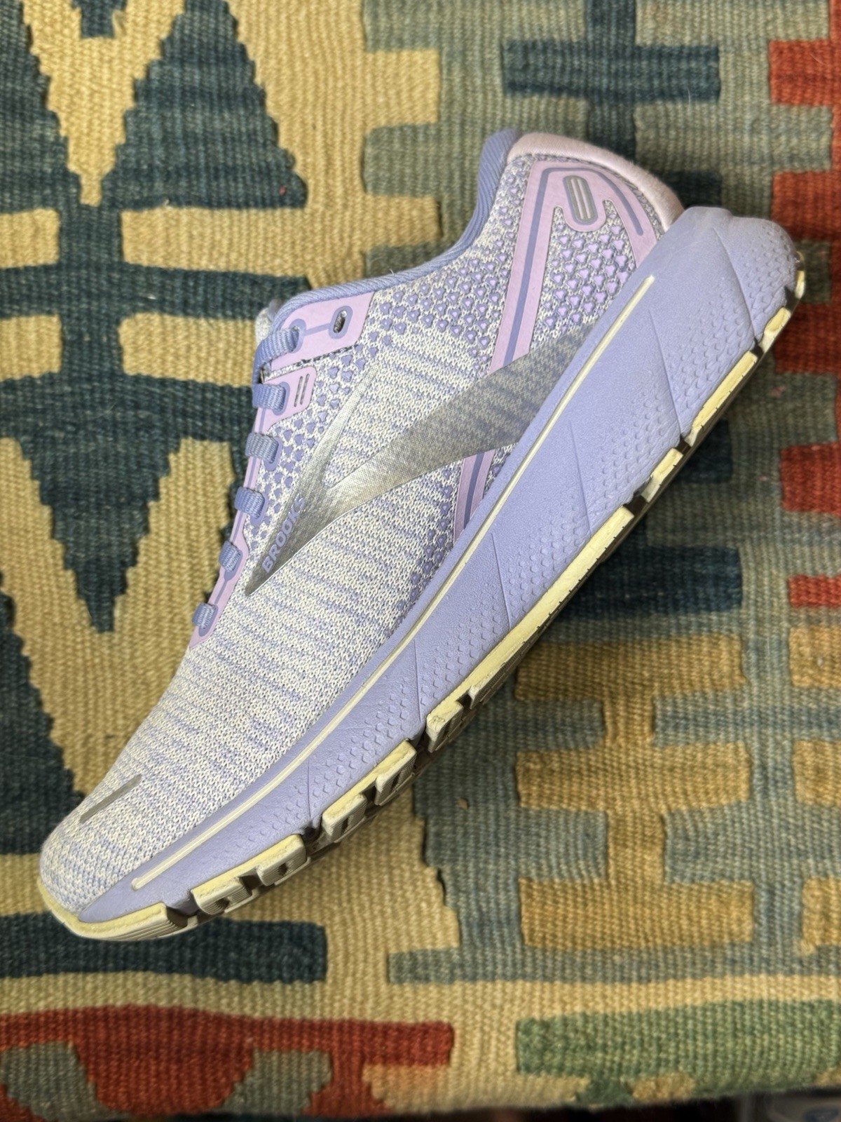 BROOKS Ghost 14 ‘Lilac Purple Lime’ Women’s Size 7 B *NO INSOLES* 1203561B566