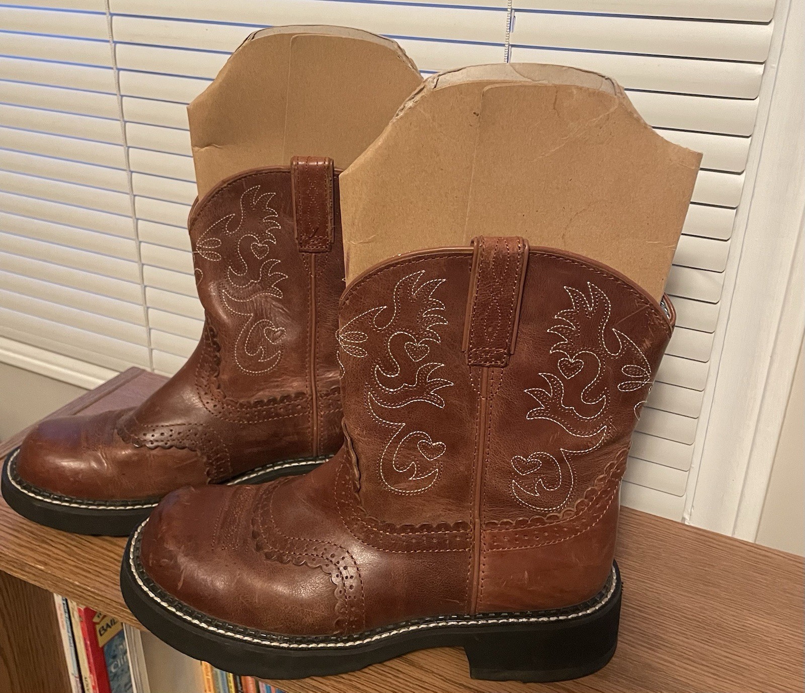 Ariat Womens Fatbaby Saddle Western Brown Leather Boots Size 9.5B #10000860