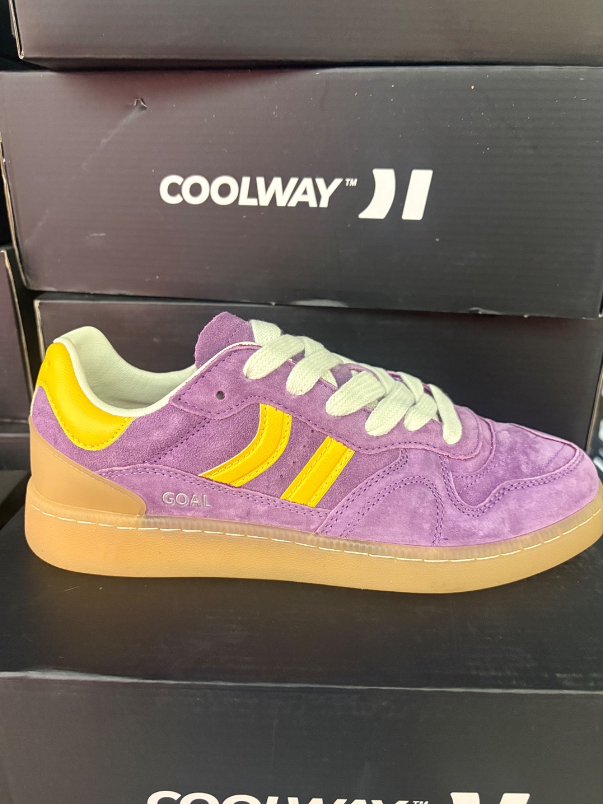 Coolway Goal Sneakers Green Kakhi Purple Yellow Shoes Unisex
