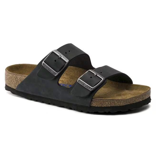 Birkenstock Arizona Black Birko-Flor Leather Unisex Sandals Size EU 37-45