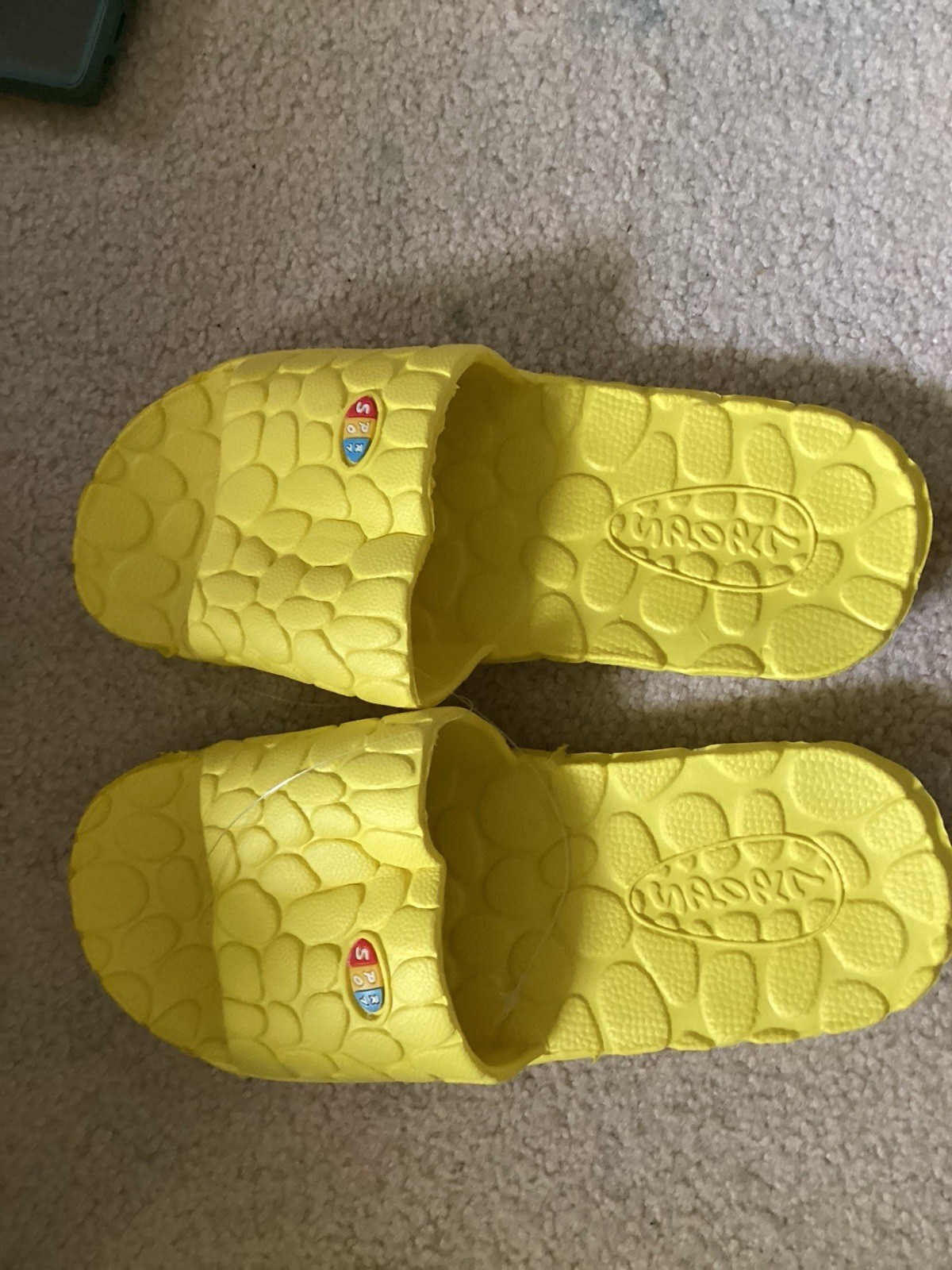 Women’s Pop It Slide Sandals Lot of 3 Pairs Yellow Blue Pink Slip On Comfort