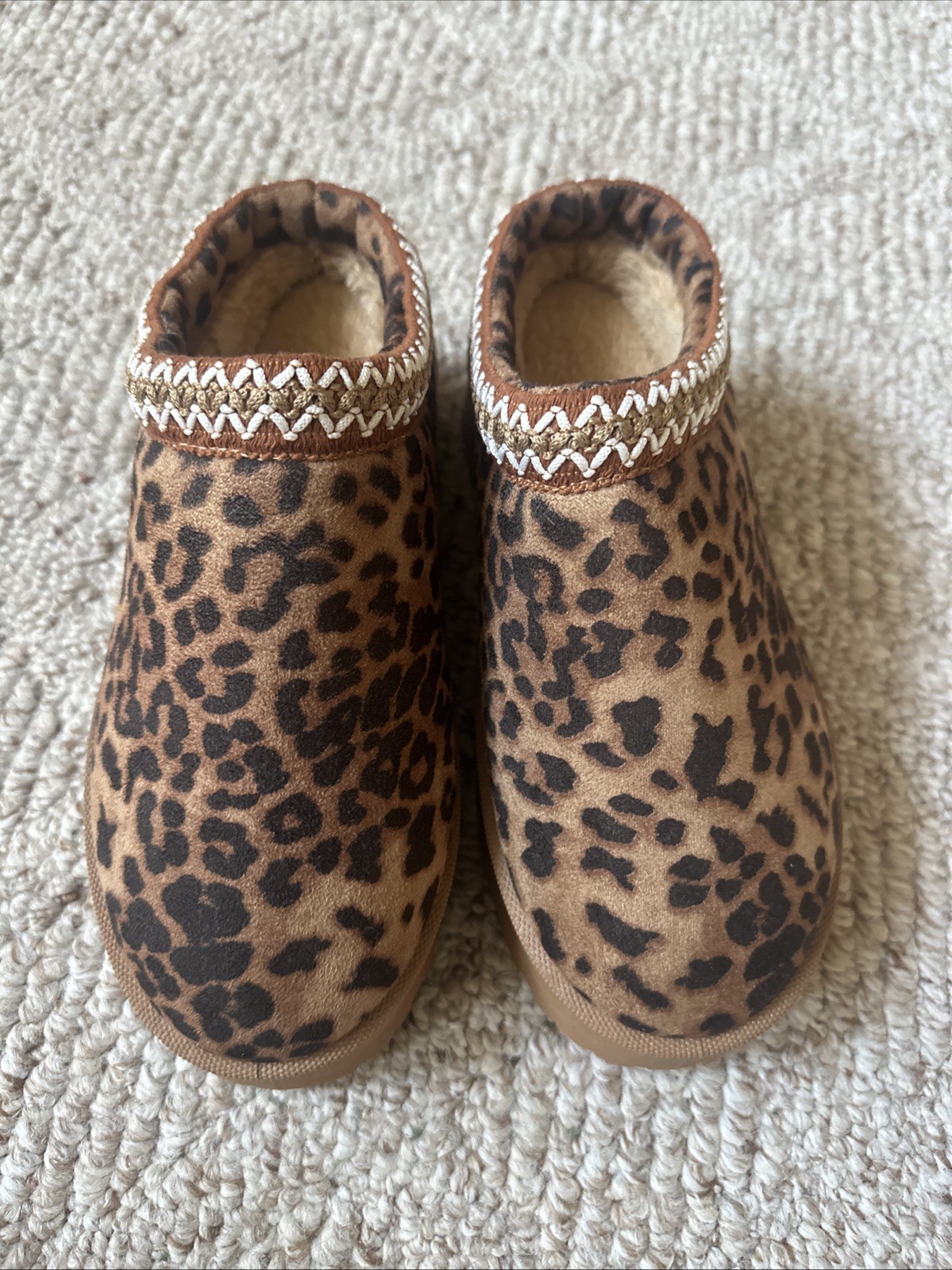 Womens Leopard Print Shoes Slippers Platform No Brand Sz 6.5