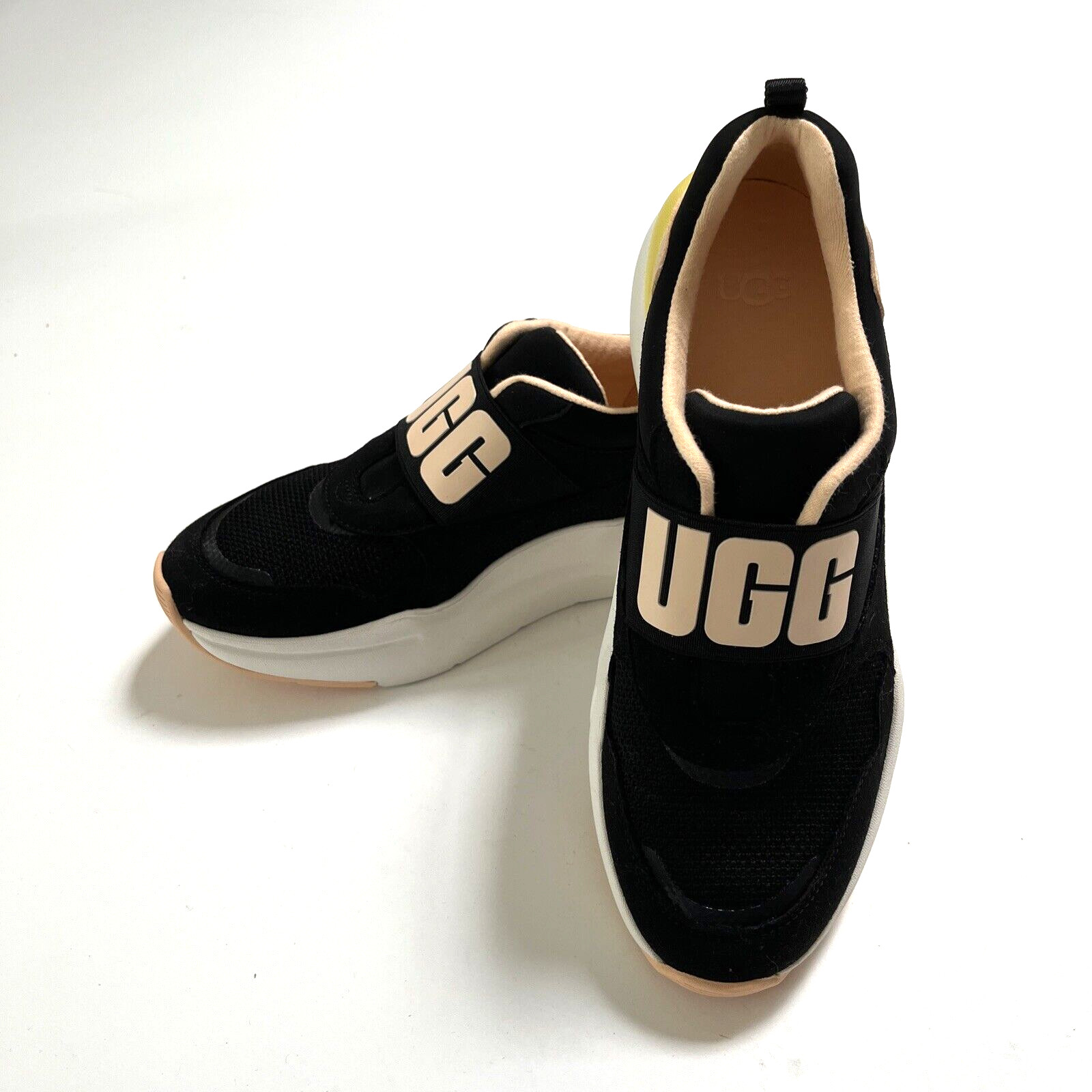 NWOB UGG LA Flex Fashion Sneakers – Black / Yellow – Size 8 Mesh Textile Urban