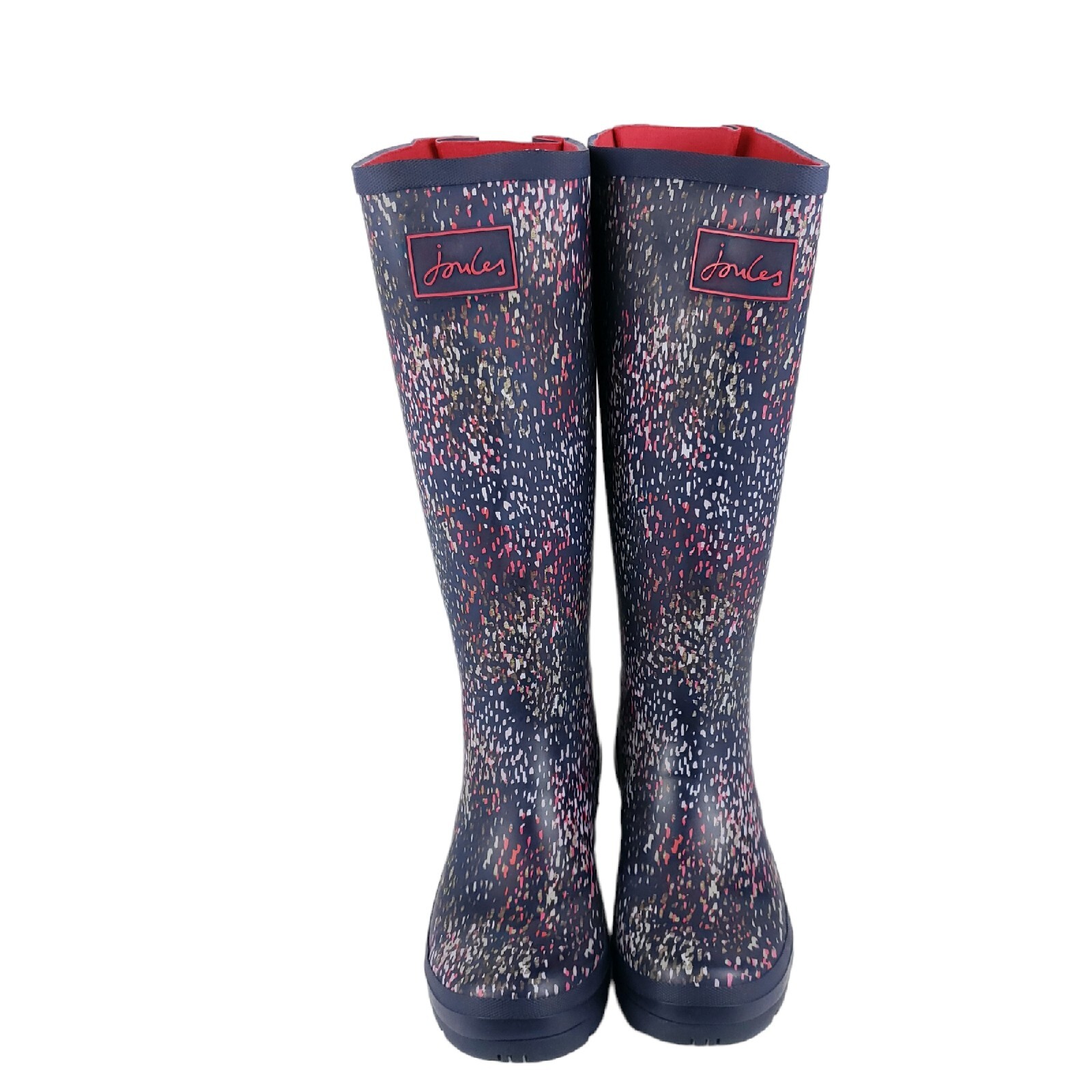 NWT JOULES Welly Print Tall Rain Boots NAVY RAIN Size 37 – US 6