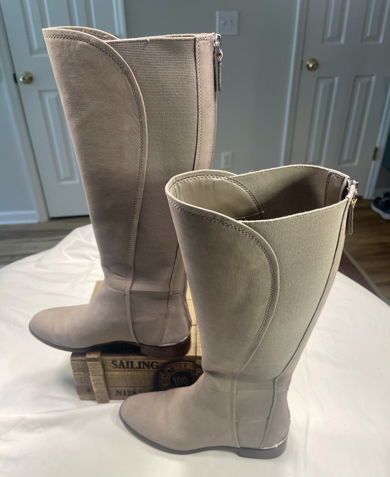 Louise Et Cie Leather Boots Taupe Size 6 1/2 M Fall Winter Spring