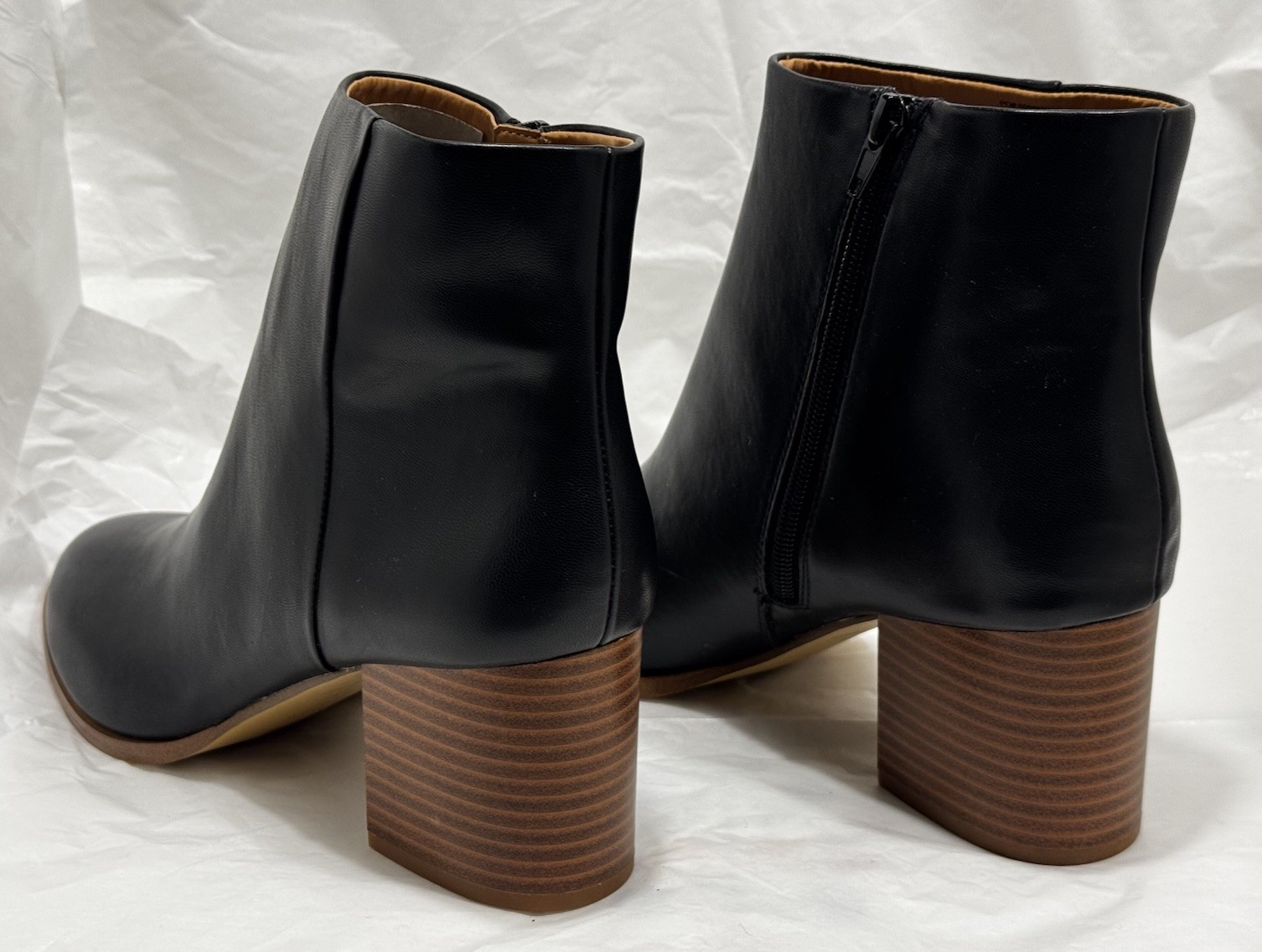 J.CREW $188 Women’s BLACK Faux-Leather Heeled Going Out Zipper Ankle Boots 10 M