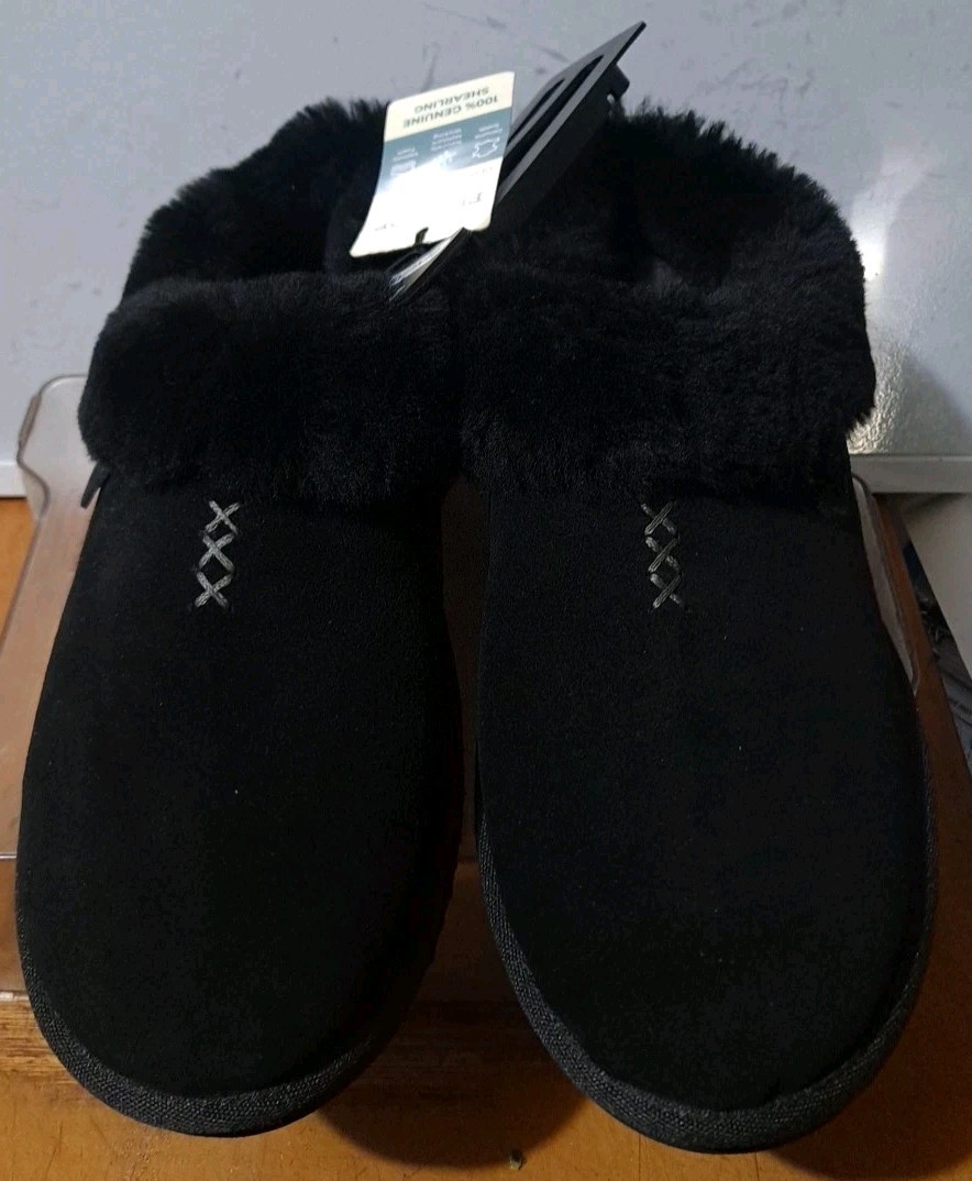NEW Fireside by Dearfoams Womens Size 11 Adelaide Genuine Shearling Clog Slipper