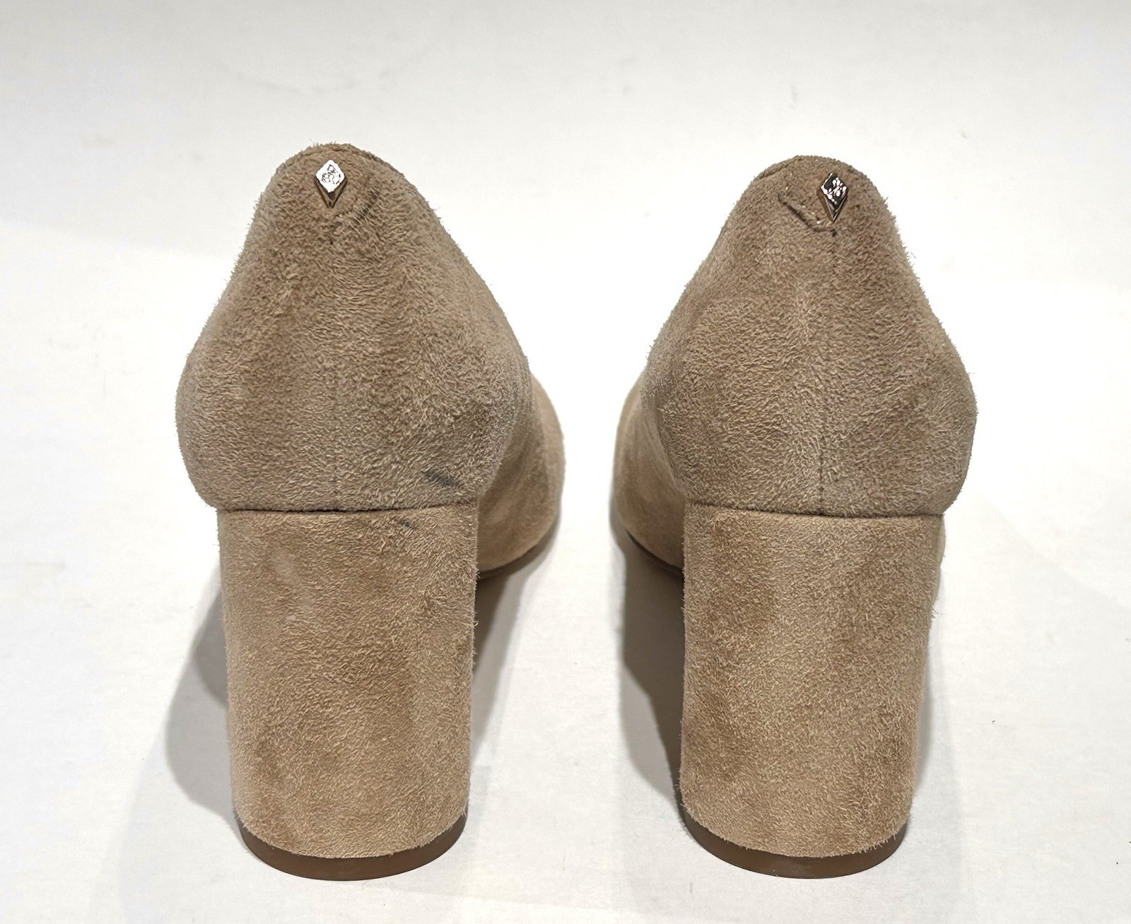 Sam Edelman JUNIE Beige Suede Leather Block Heel Pump Size 8 NWOB