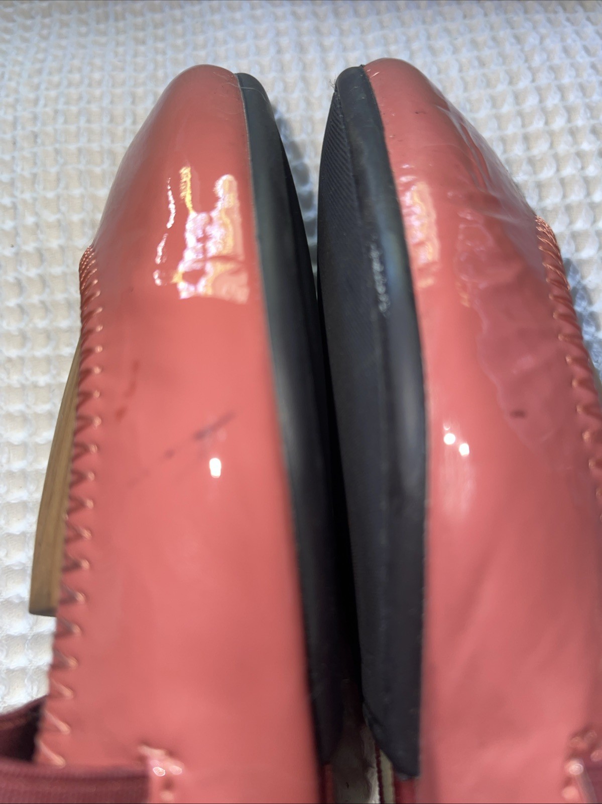 Bally Ballet Flat Luxury Designer Shoes PINK/SALMON Patent Leather US 6.5D