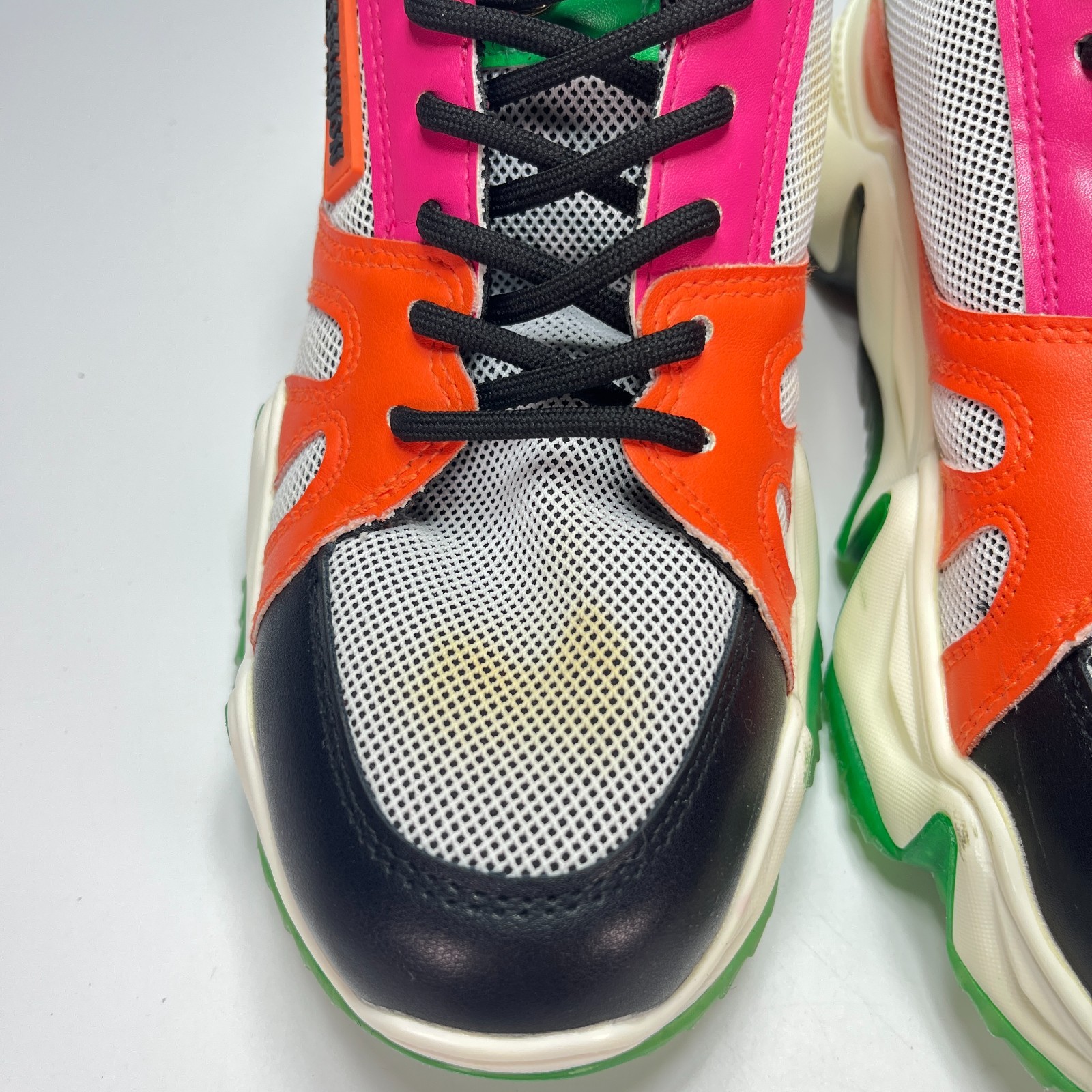 True Religion Green Orange Colorblock Sneakers Street Style Women’s Size 8.5