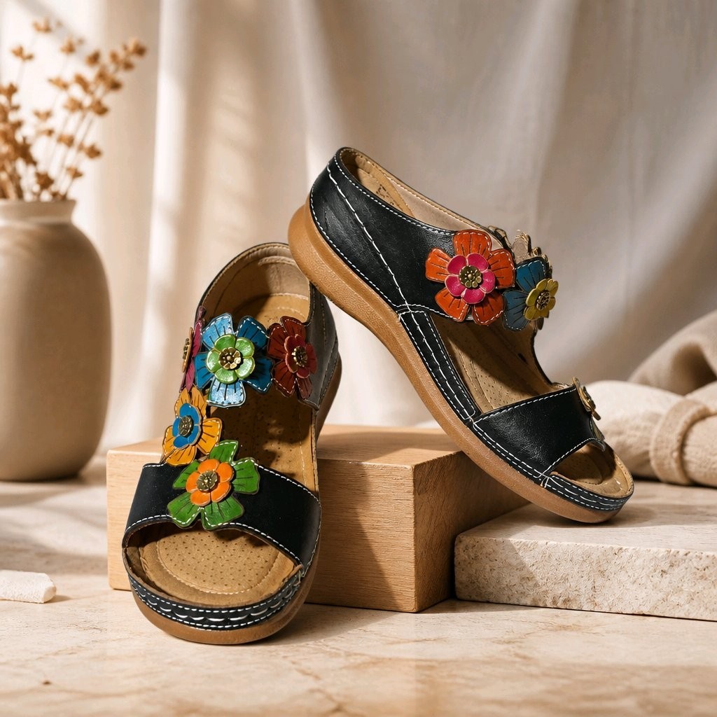 L’Artiste Spring Step Leather Women’s Wedge Sandal Size 6.5 (EU 37) New – no box