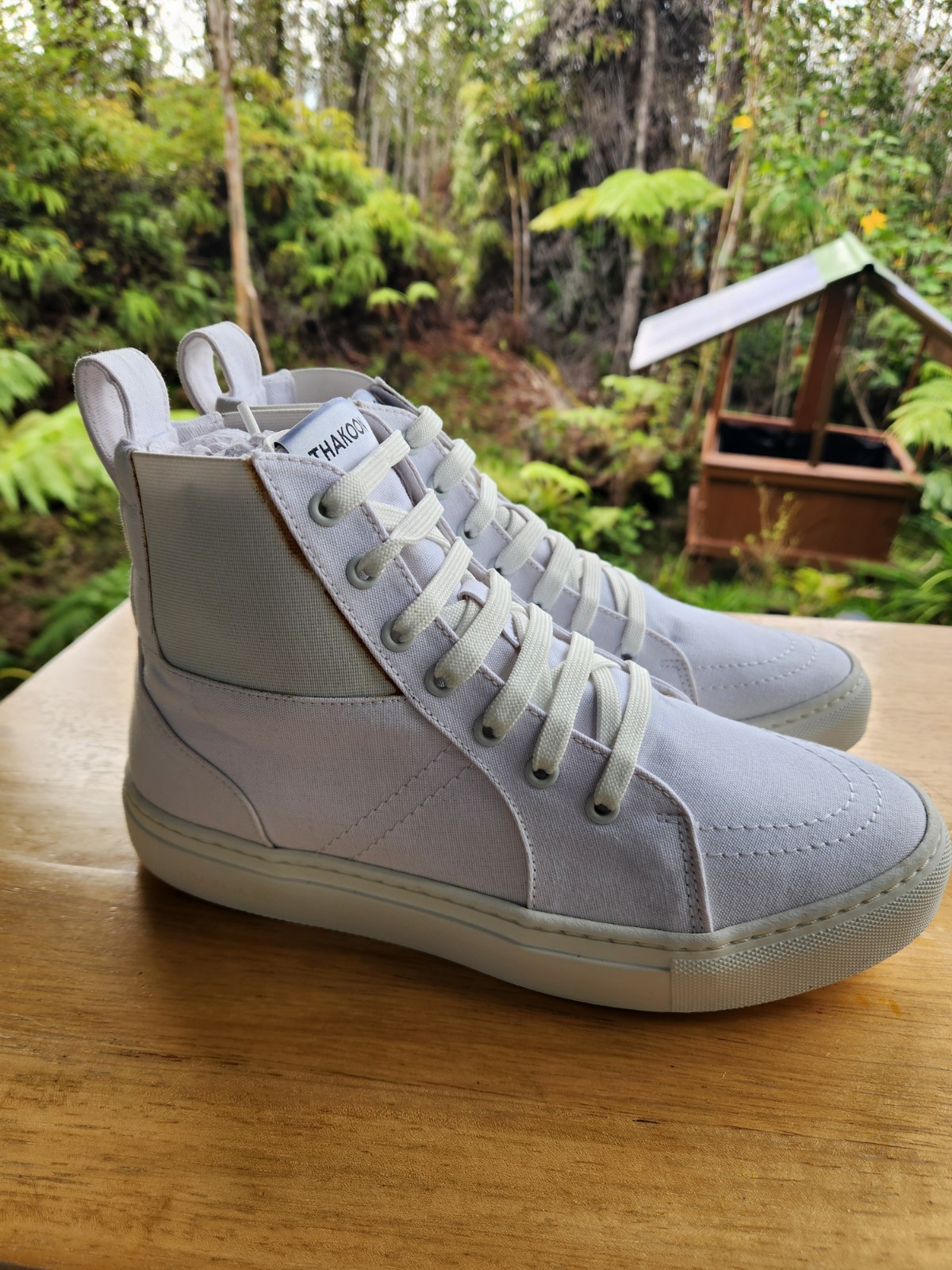 NEW! THAKOON 38/8 White Pull-On High Top Designer Sneakers Athletic Casual Shoes